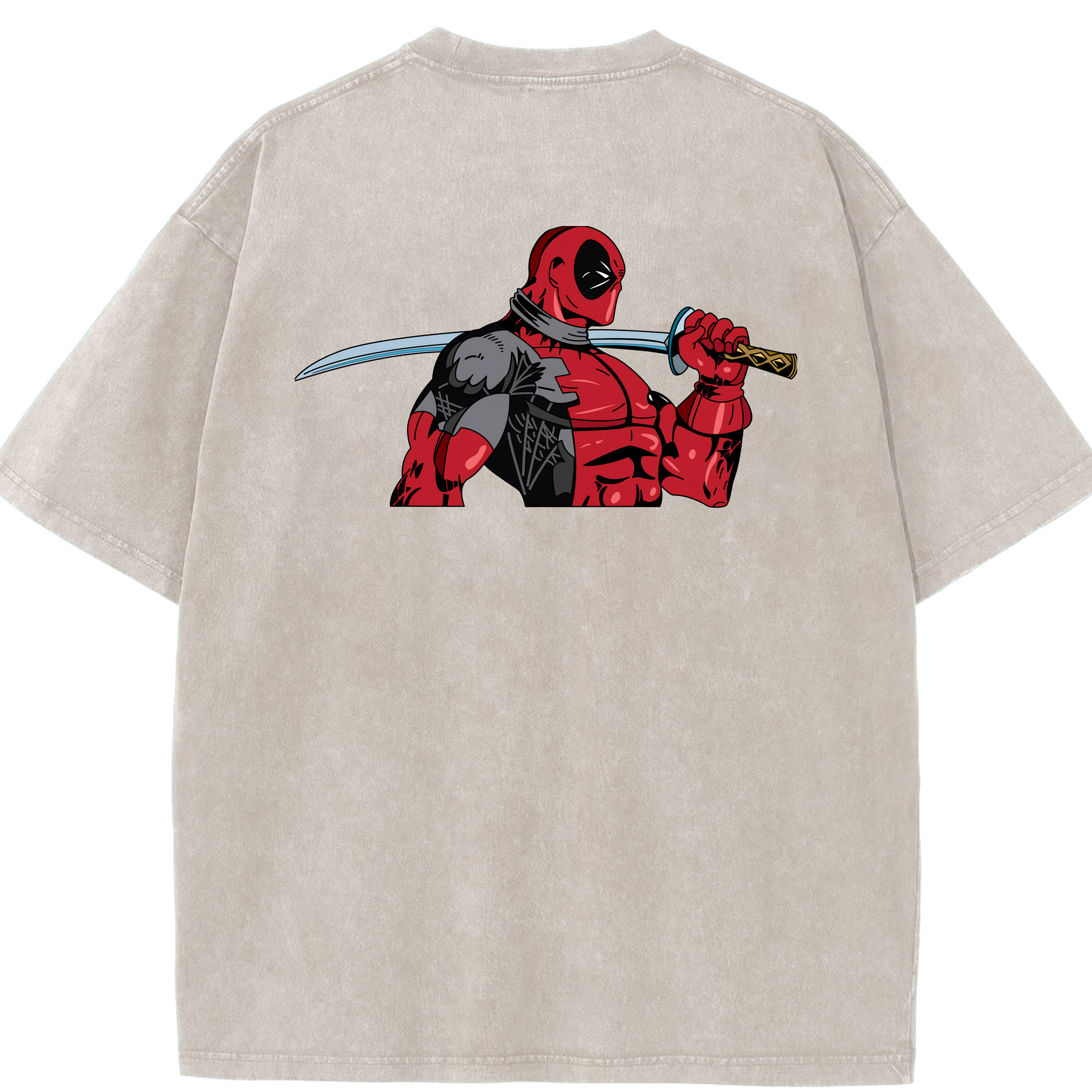 （画像用） Deadpool デッドプール 綿100% ヴィンテージ風 半袖Tシャツ（背面プリント）