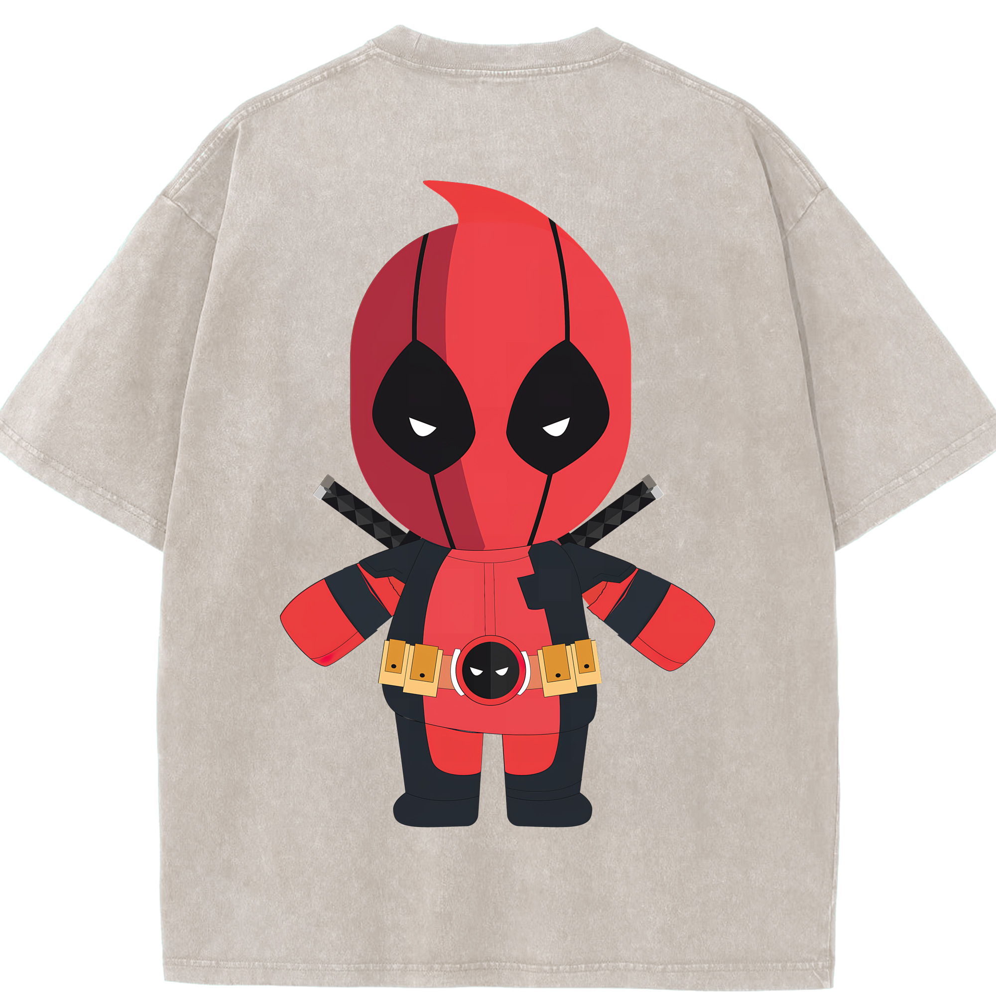 （画像用） Deadpool デッドプール 綿100% ヴィンテージ風 半袖Tシャツ（背面プリント）