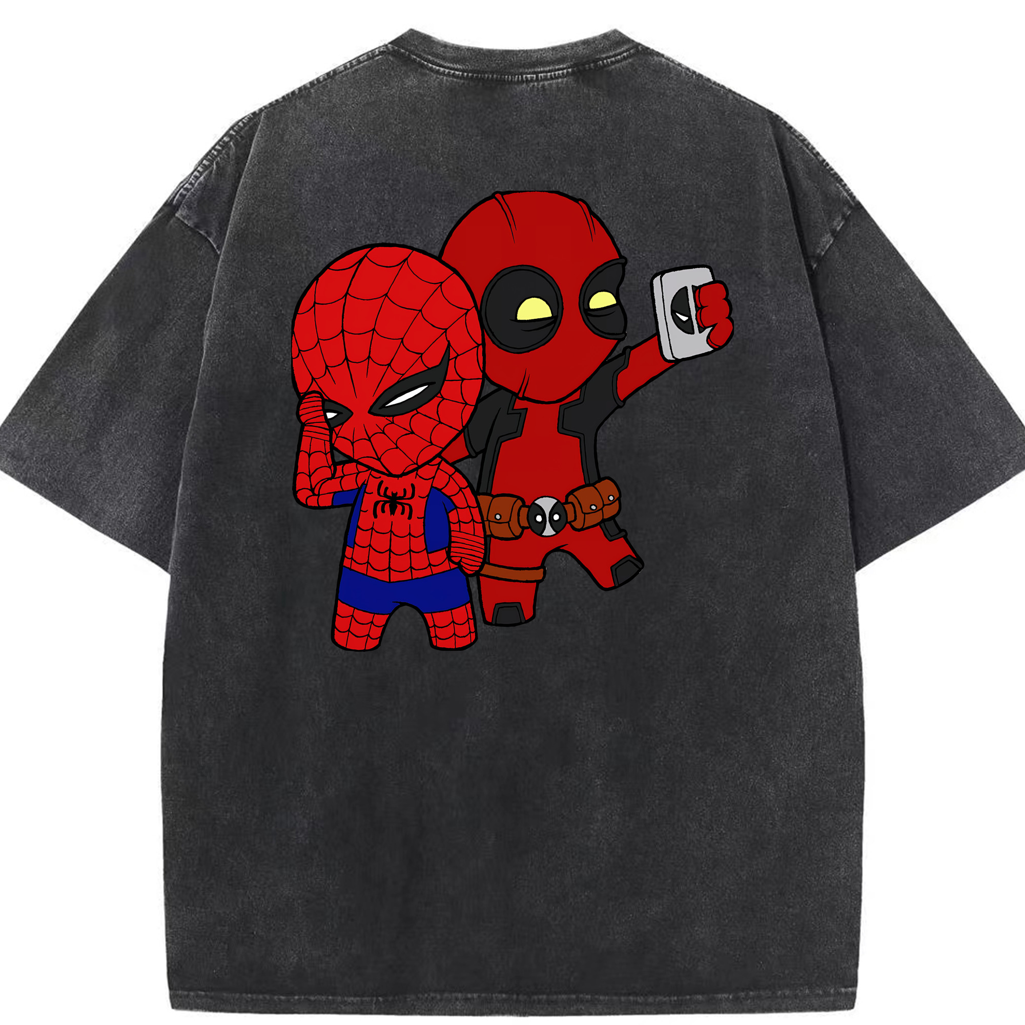 （画像用） Deadpool デッドプール 綿100% ヴィンテージ風 半袖Tシャツ（背面プリント）
