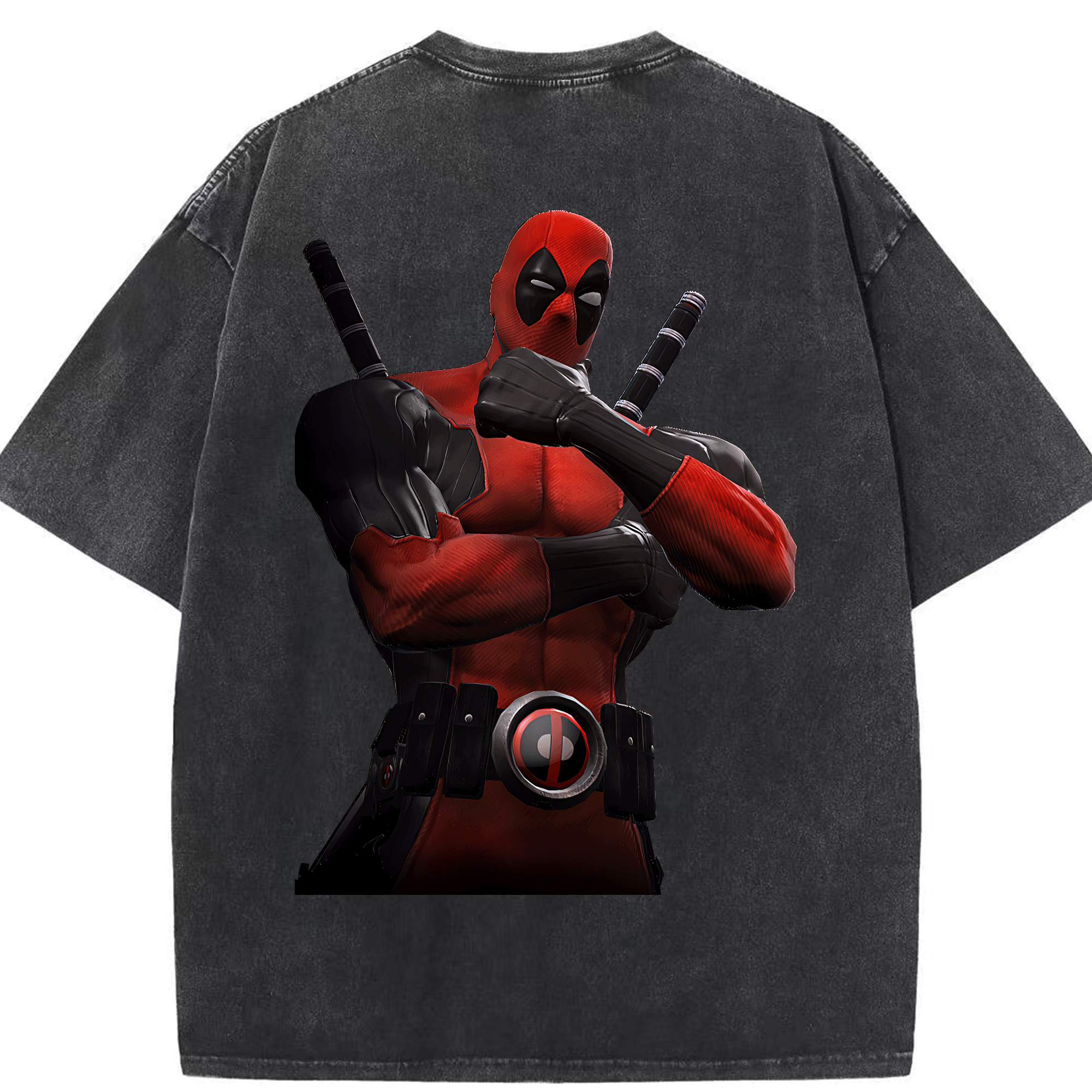 （画像用） Deadpool デッドプール 綿100% ヴィンテージ風 半袖Tシャツ（背面プリント）