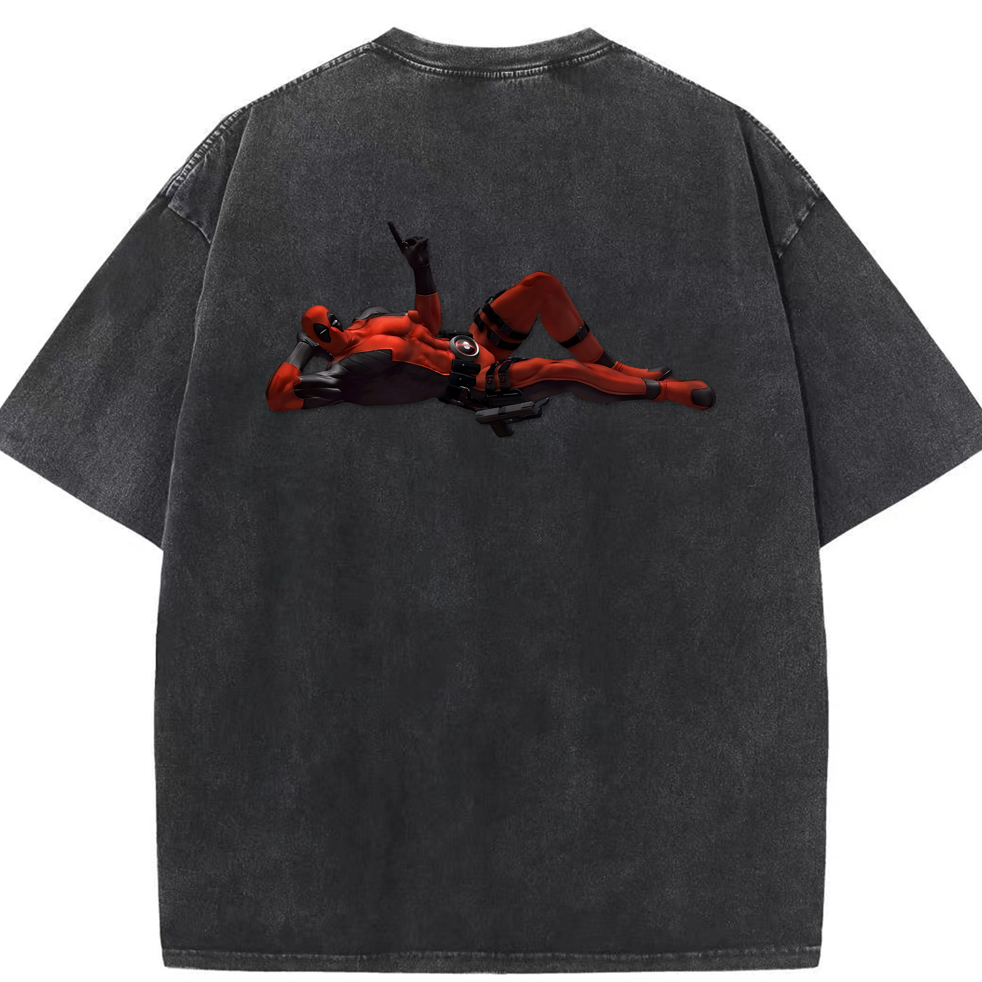 （画像用） Deadpool デッドプール 綿100% ヴィンテージ風 半袖Tシャツ（背面プリント）