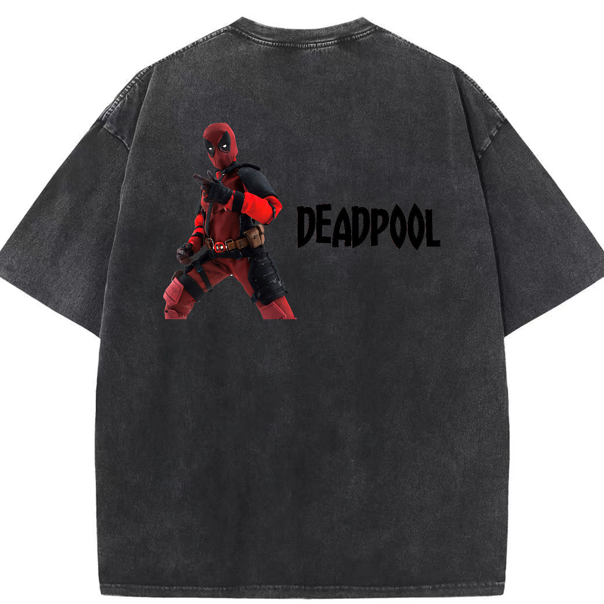 （画像用） Deadpool デッドプール 綿100% ヴィンテージ風 半袖Tシャツ（背面プリント）