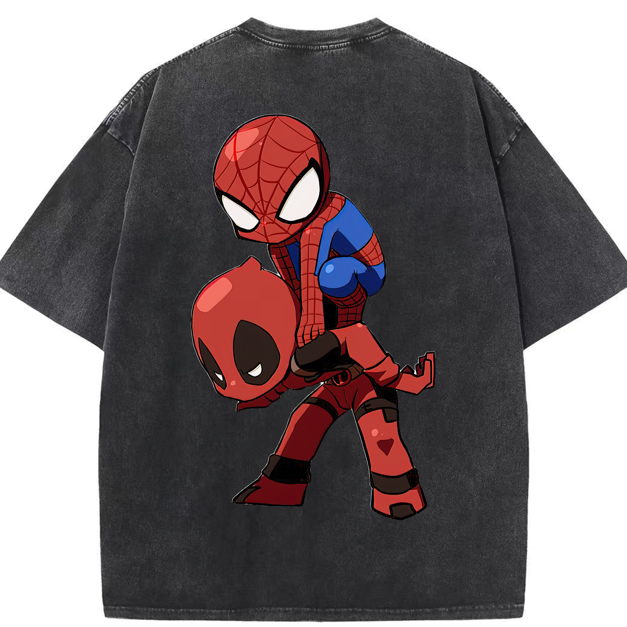 （画像用） Deadpool デッドプール 綿100% ヴィンテージ風 半袖Tシャツ（背面プリント）