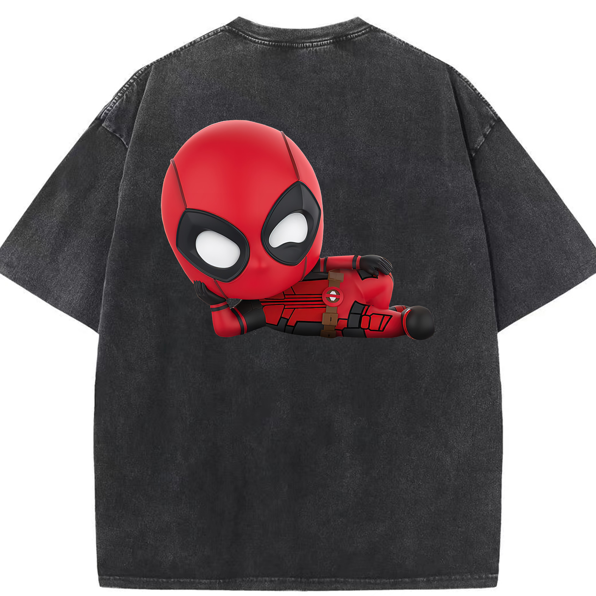 （画像用） Deadpool デッドプール 綿100% ヴィンテージ風 半袖Tシャツ（背面プリント）