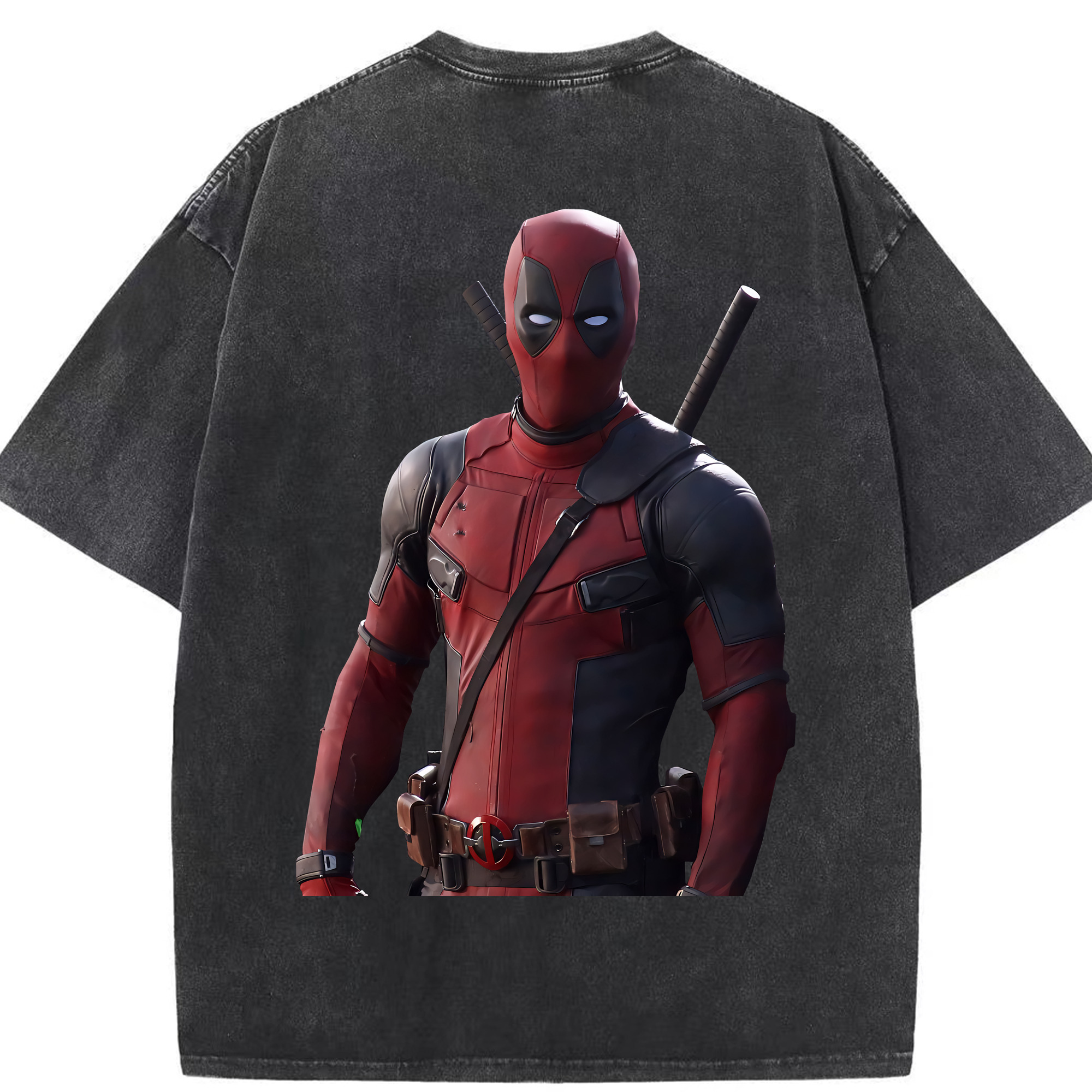 （画像用） Deadpool デッドプール 綿100% ヴィンテージ風 半袖Tシャツ（背面プリント）