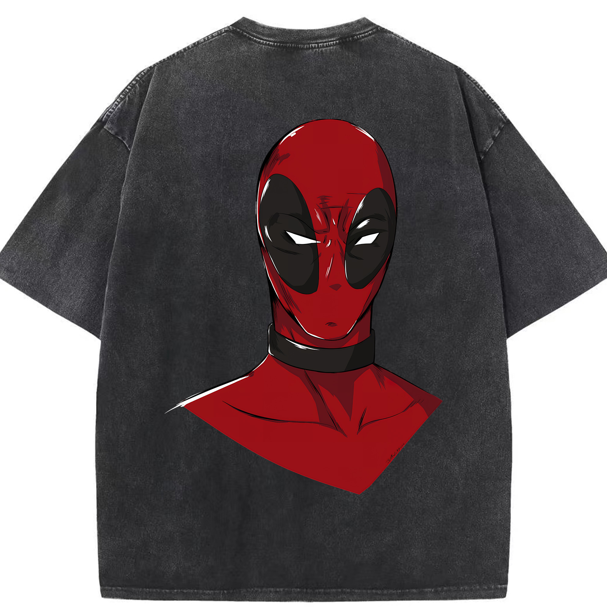 （画像用） Deadpool デッドプール 綿100% ヴィンテージ風 半袖Tシャツ（背面プリント）