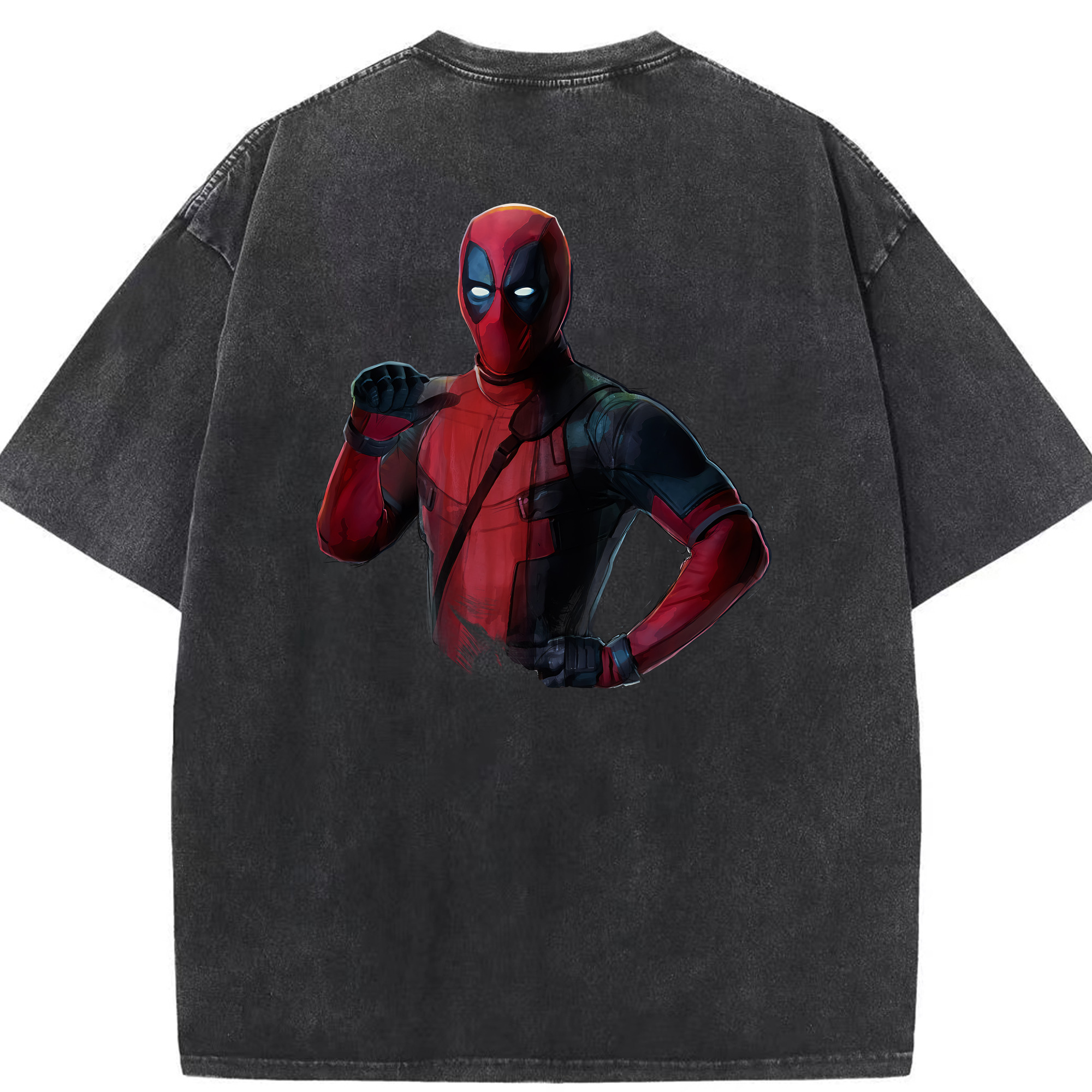 （画像用） Deadpool デッドプール 綿100% ヴィンテージ風 半袖Tシャツ（背面プリント）