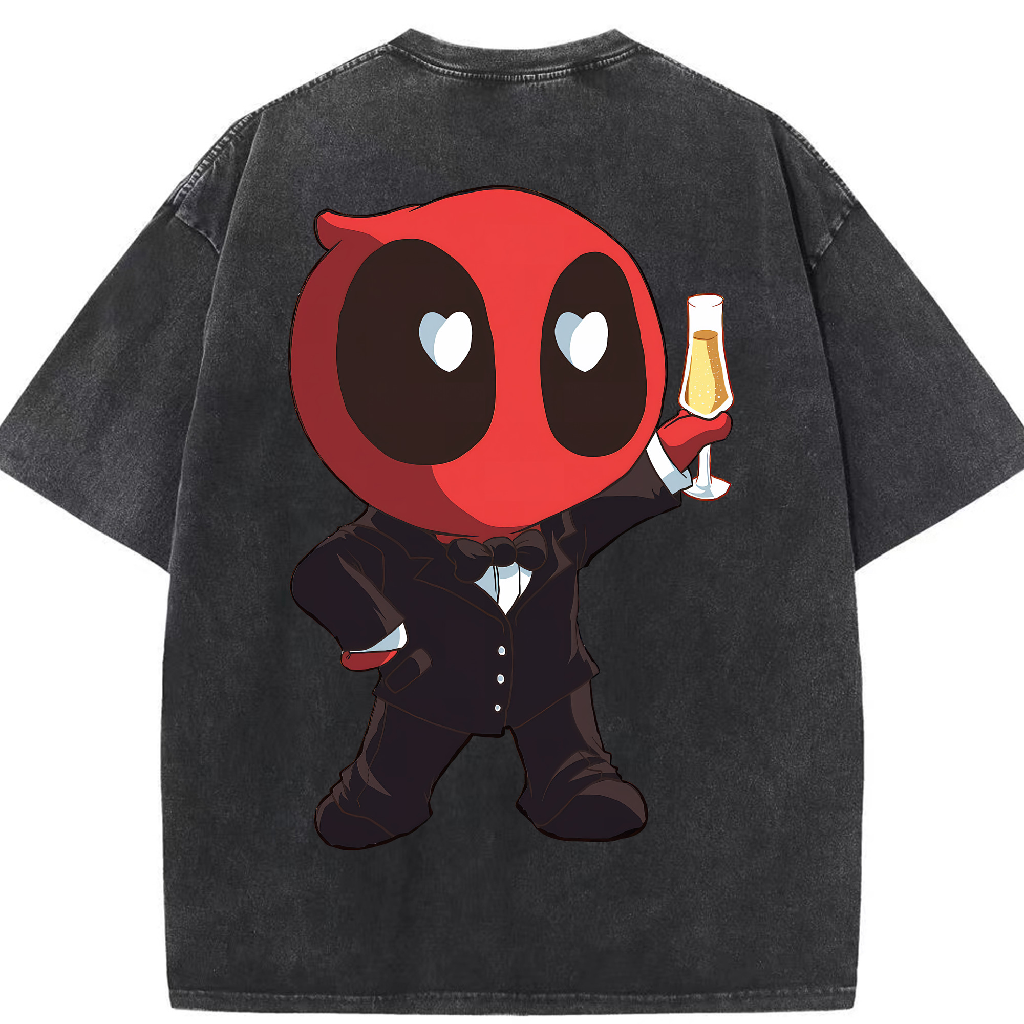 （画像用） Deadpool デッドプール 綿100% ヴィンテージ風 半袖Tシャツ（背面プリント）