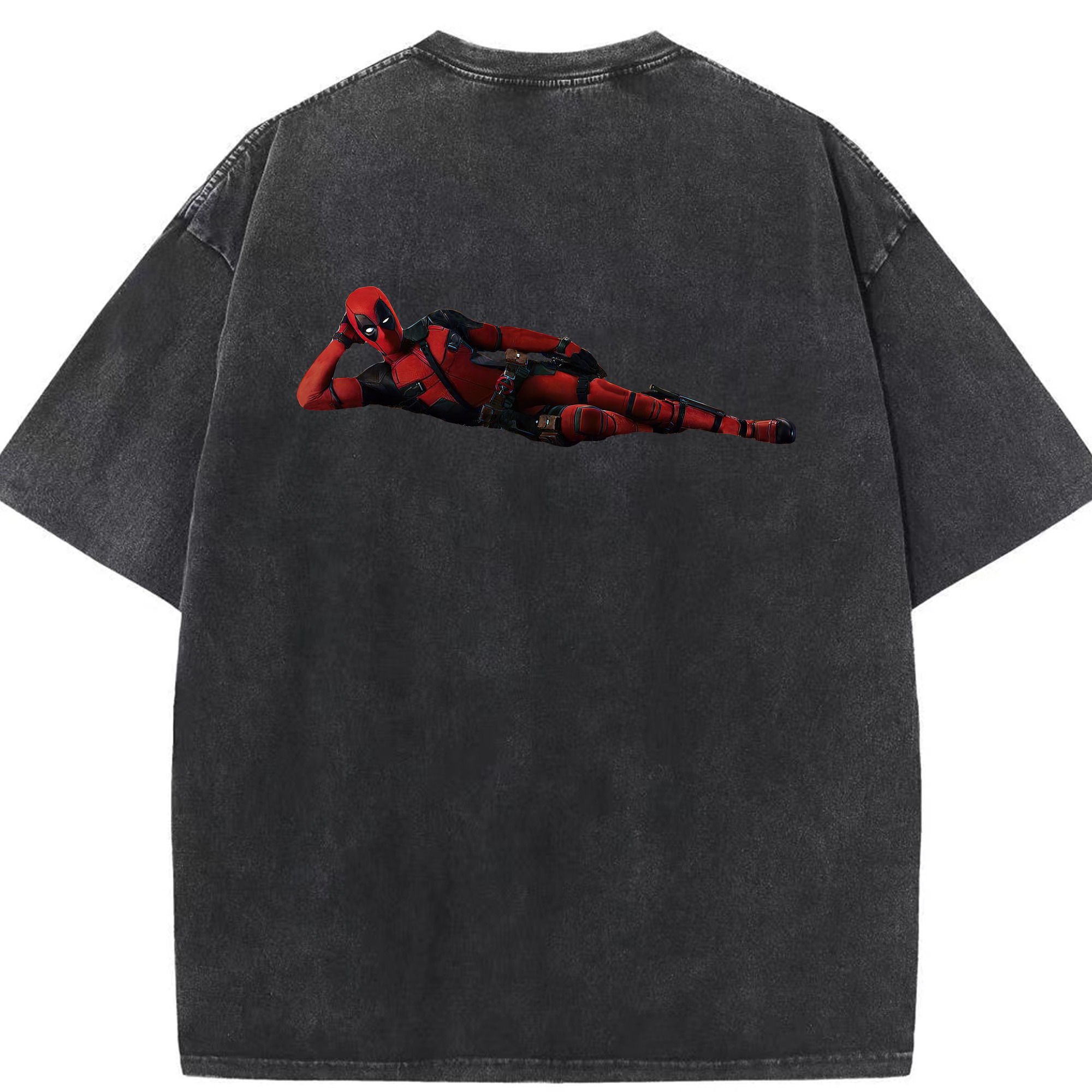 （画像用） Deadpool デッドプール 綿100% ヴィンテージ風 半袖Tシャツ（背面プリント）