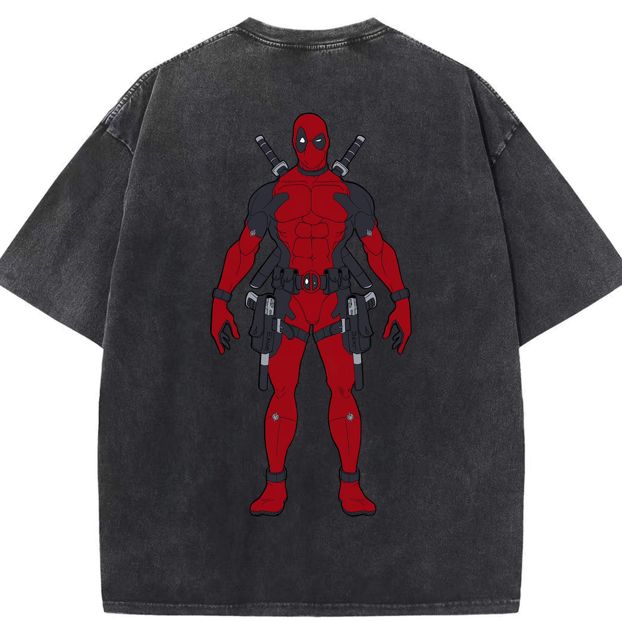 （画像用） Deadpool デッドプール 綿100% ヴィンテージ風 半袖Tシャツ（背面プリント）