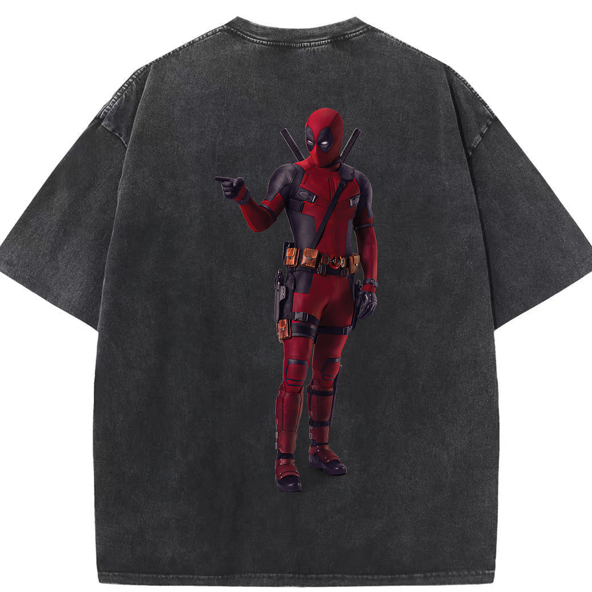 （画像用） Deadpool デッドプール 綿100% ヴィンテージ風 半袖Tシャツ（背面プリント）