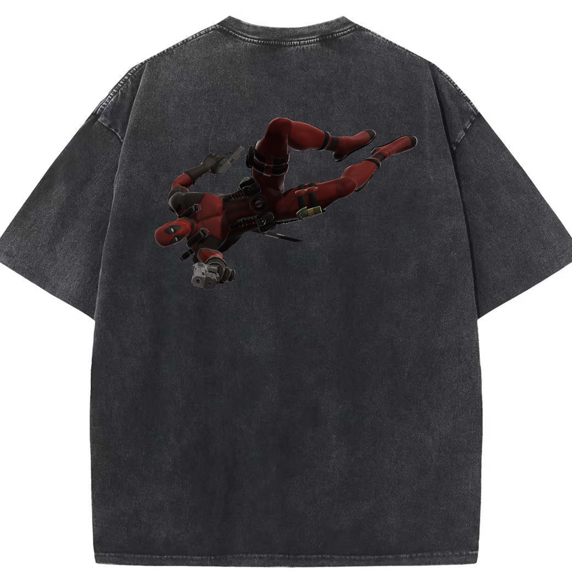 （画像用） Deadpool デッドプール 綿100% ヴィンテージ風 半袖Tシャツ（背面プリント）