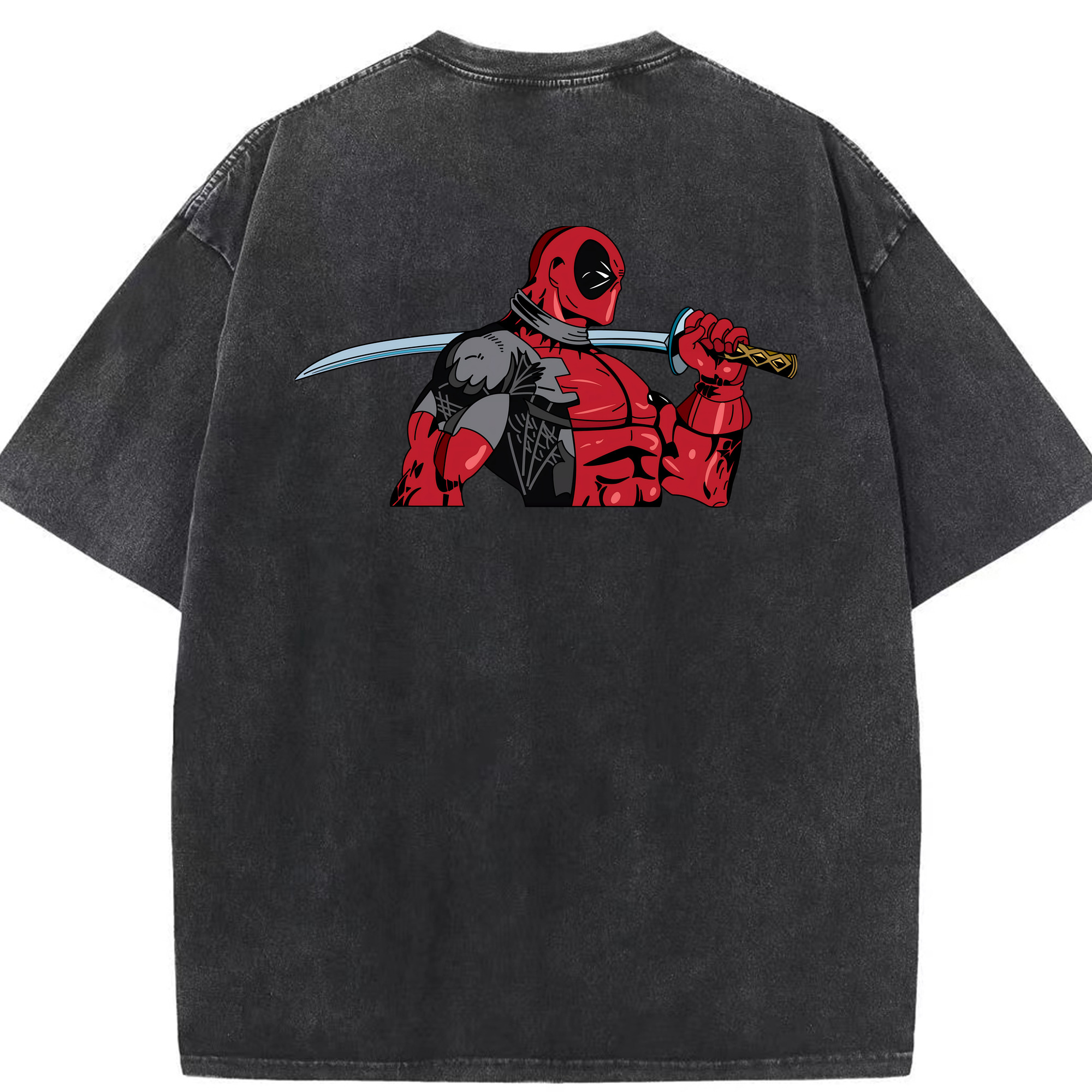 （画像用） Deadpool デッドプール 綿100% ヴィンテージ風 半袖Tシャツ（背面プリント）