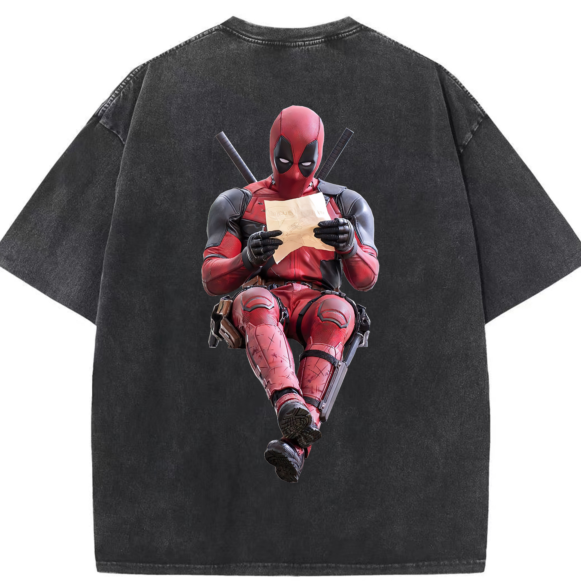 （画像用） Deadpool デッドプール 綿100% ヴィンテージ風 半袖Tシャツ（背面プリント）