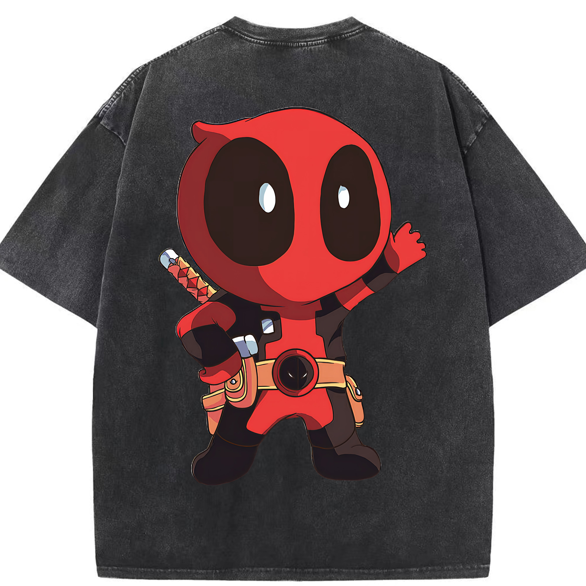 （画像用） Deadpool デッドプール 綿100% ヴィンテージ風 半袖Tシャツ（背面プリント）