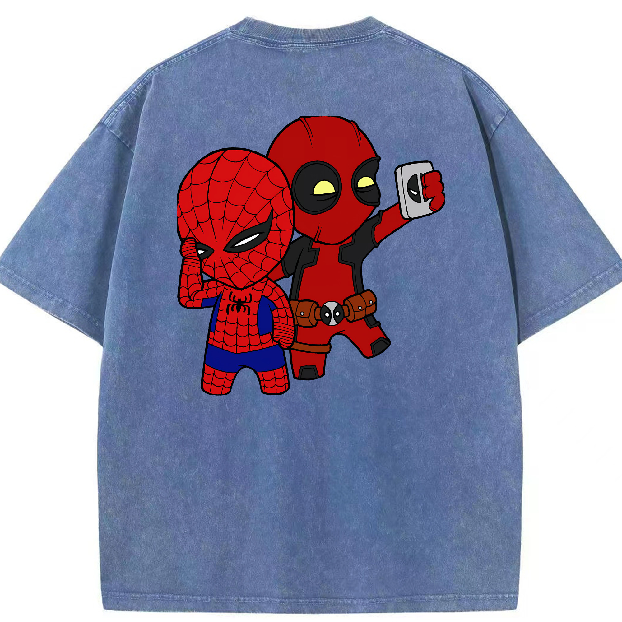 （画像用） Deadpool デッドプール 綿100% ヴィンテージ風 半袖Tシャツ（背面プリント）