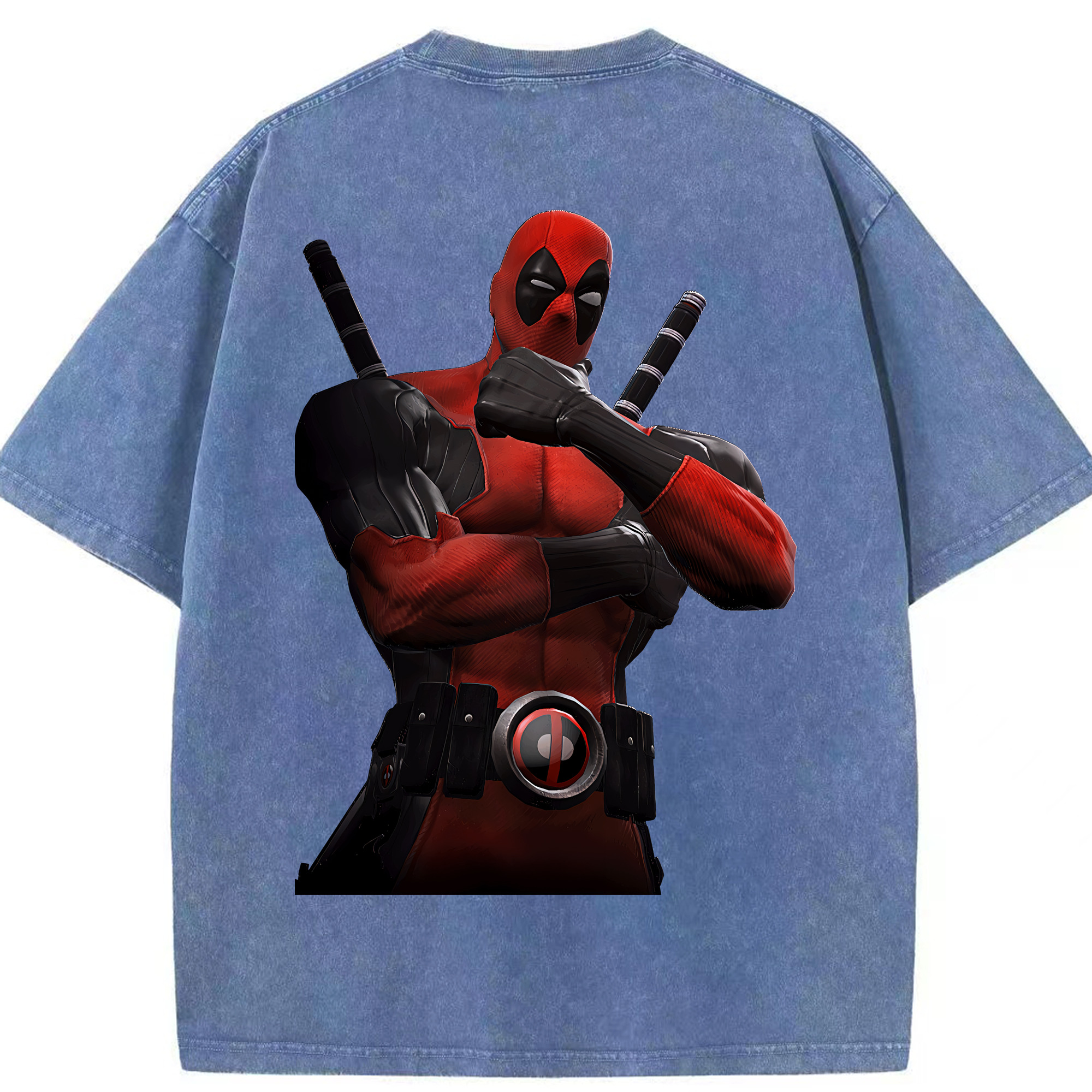 （画像用） Deadpool デッドプール 綿100% ヴィンテージ風 半袖Tシャツ（背面プリント）