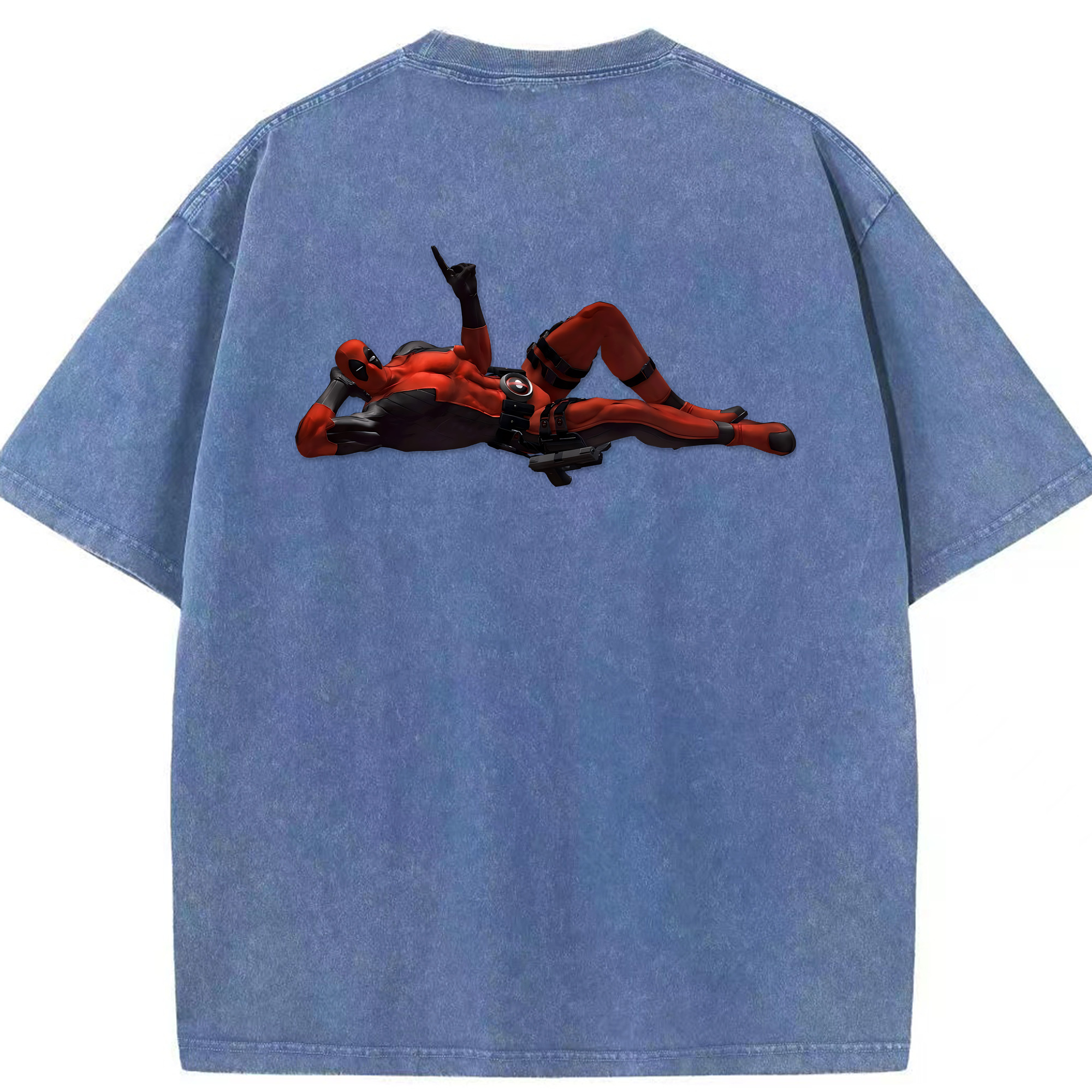 （画像用） Deadpool デッドプール 綿100% ヴィンテージ風 半袖Tシャツ（背面プリント）