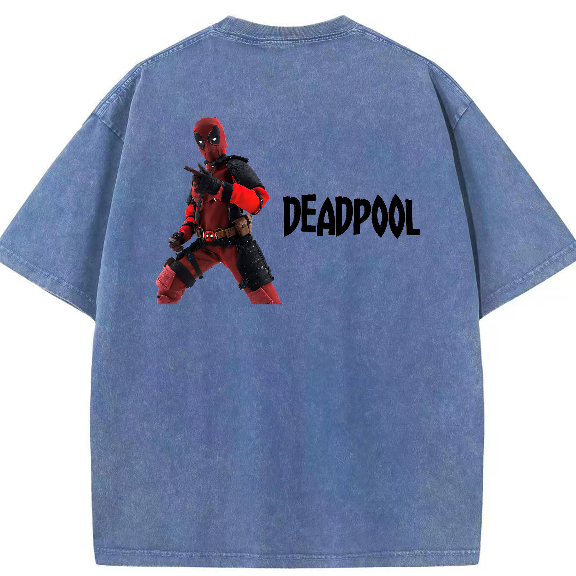 （画像用） Deadpool デッドプール 綿100% ヴィンテージ風 半袖Tシャツ（背面プリント）