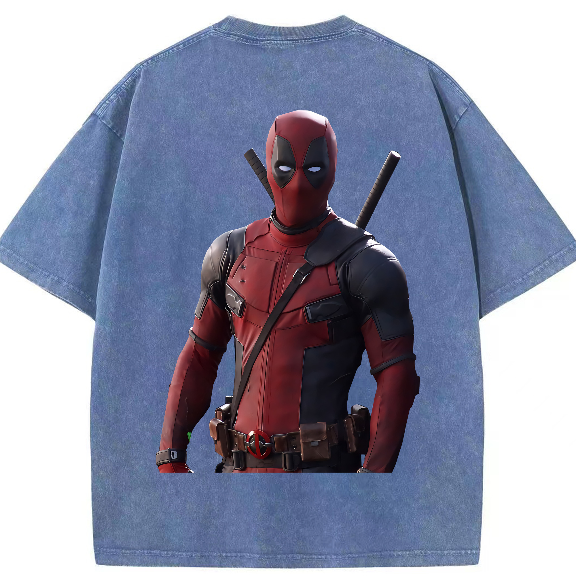 （画像用） Deadpool デッドプール 綿100% ヴィンテージ風 半袖Tシャツ（背面プリント）