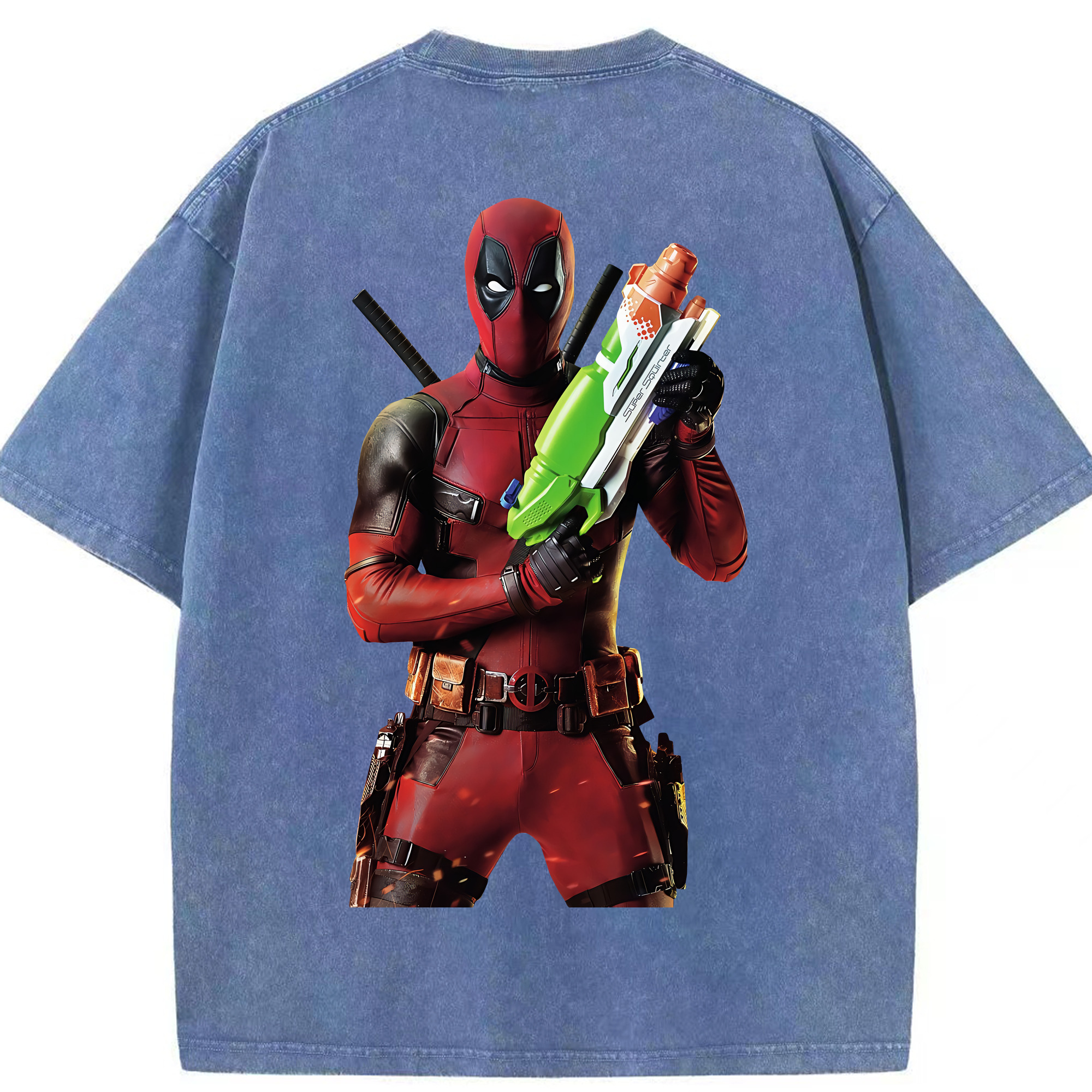 （画像用） Deadpool デッドプール 綿100% ヴィンテージ風 半袖Tシャツ（背面プリント）