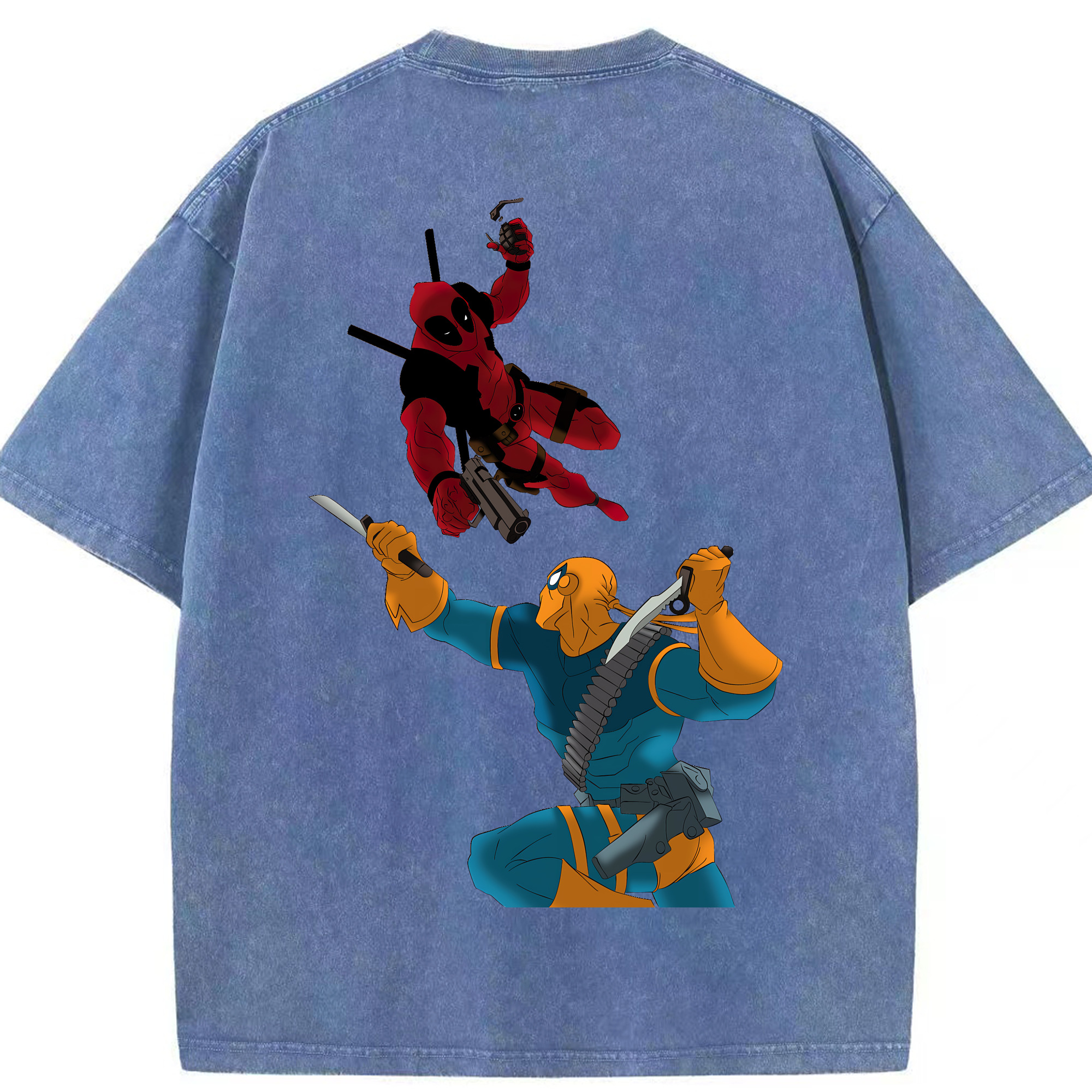 （画像用） Deadpool デッドプール 綿100% ヴィンテージ風 半袖Tシャツ（背面プリント）
