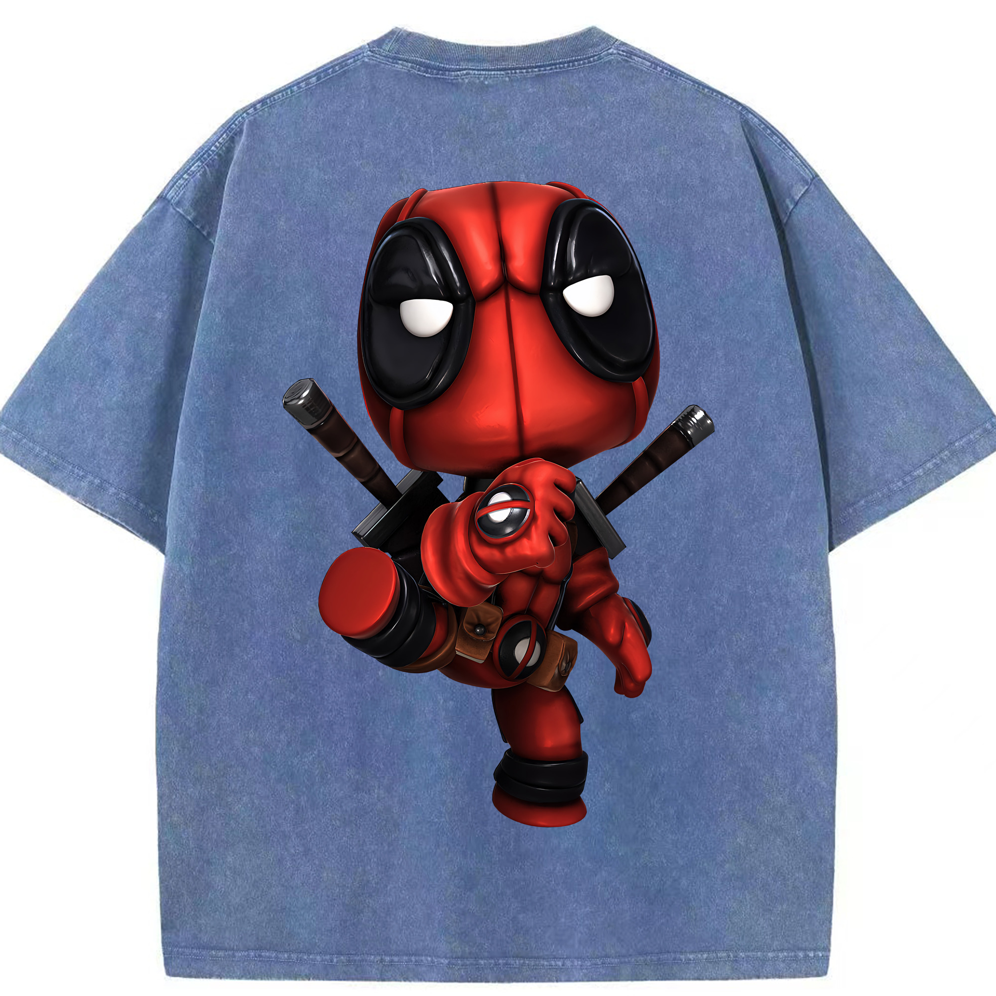 （画像用） Deadpool デッドプール 綿100% ヴィンテージ風 半袖Tシャツ（背面プリント）