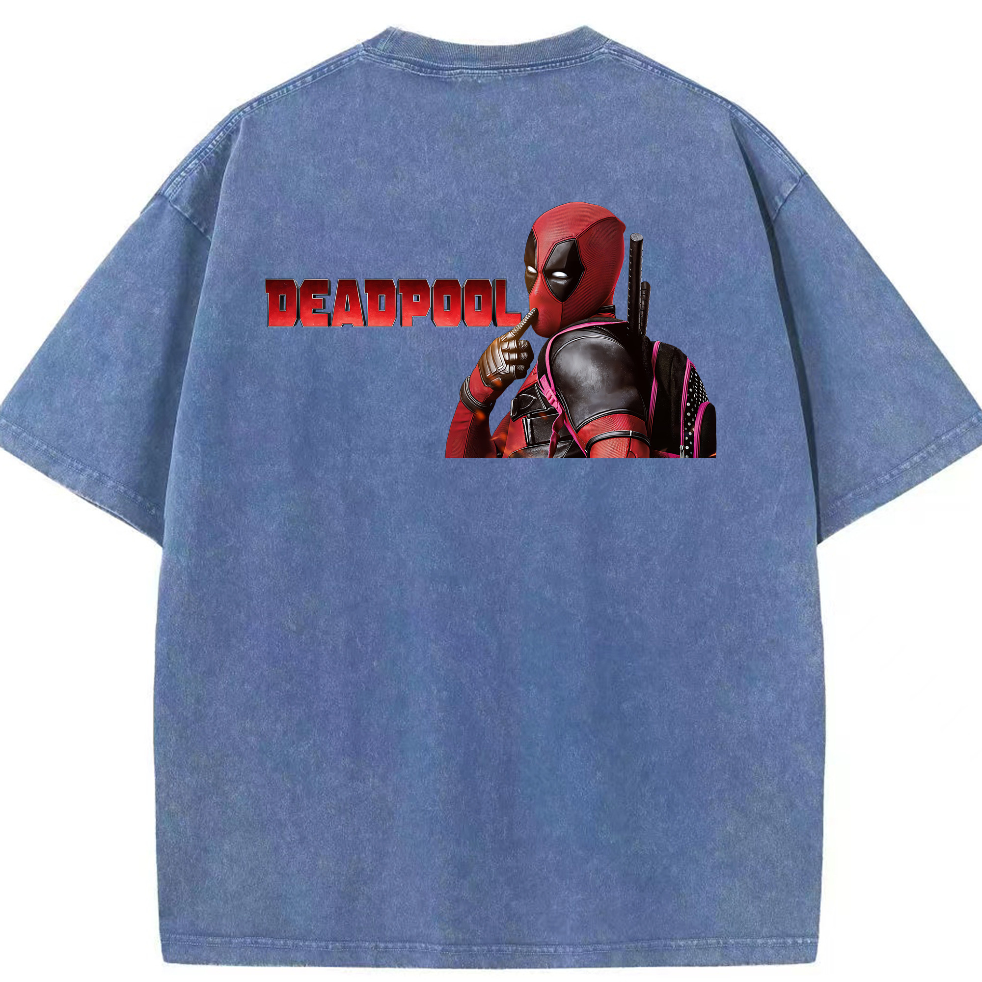 （画像用） Deadpool デッドプール 綿100% ヴィンテージ風 半袖Tシャツ（背面プリント）