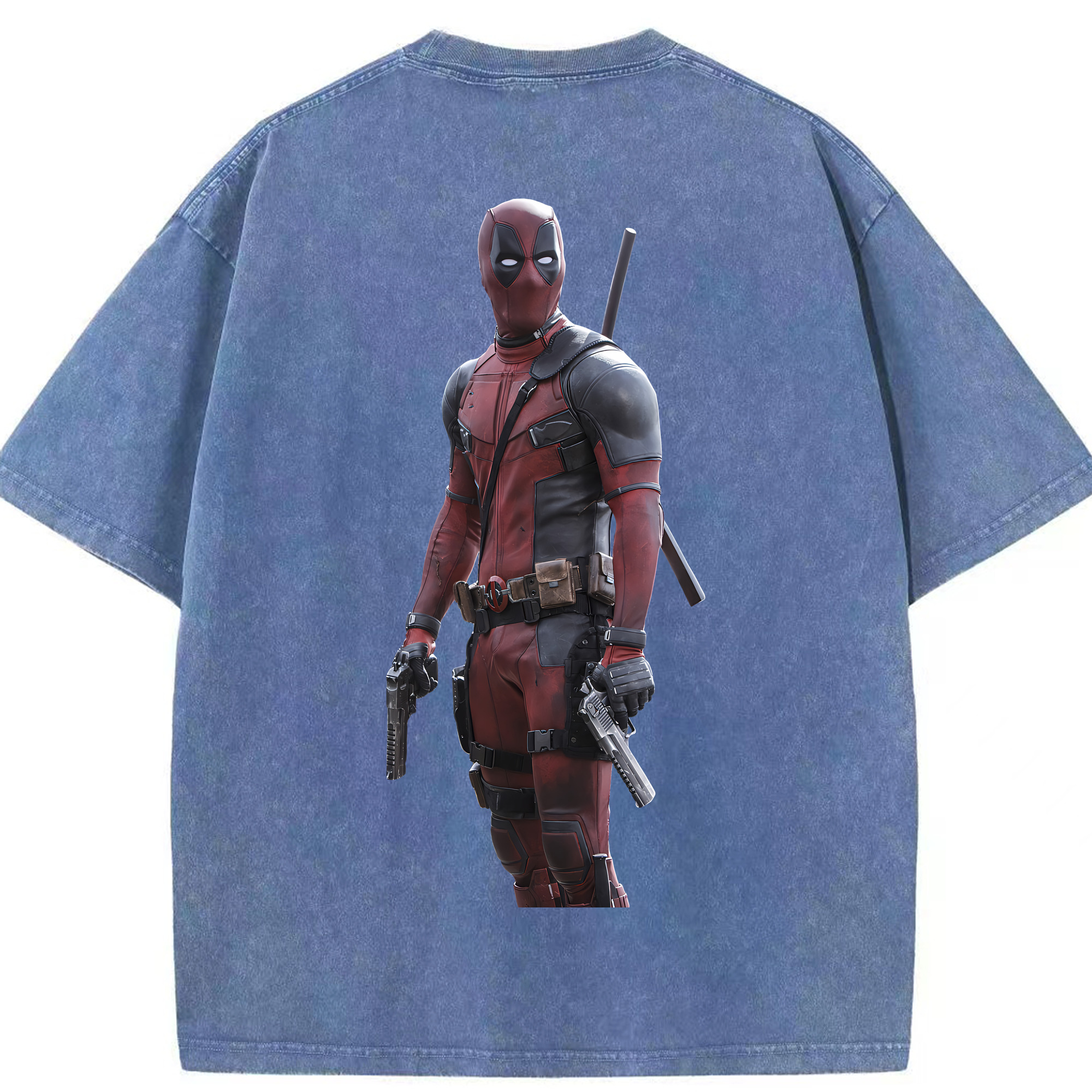 （画像用） Deadpool デッドプール 綿100% ヴィンテージ風 半袖Tシャツ（背面プリント）