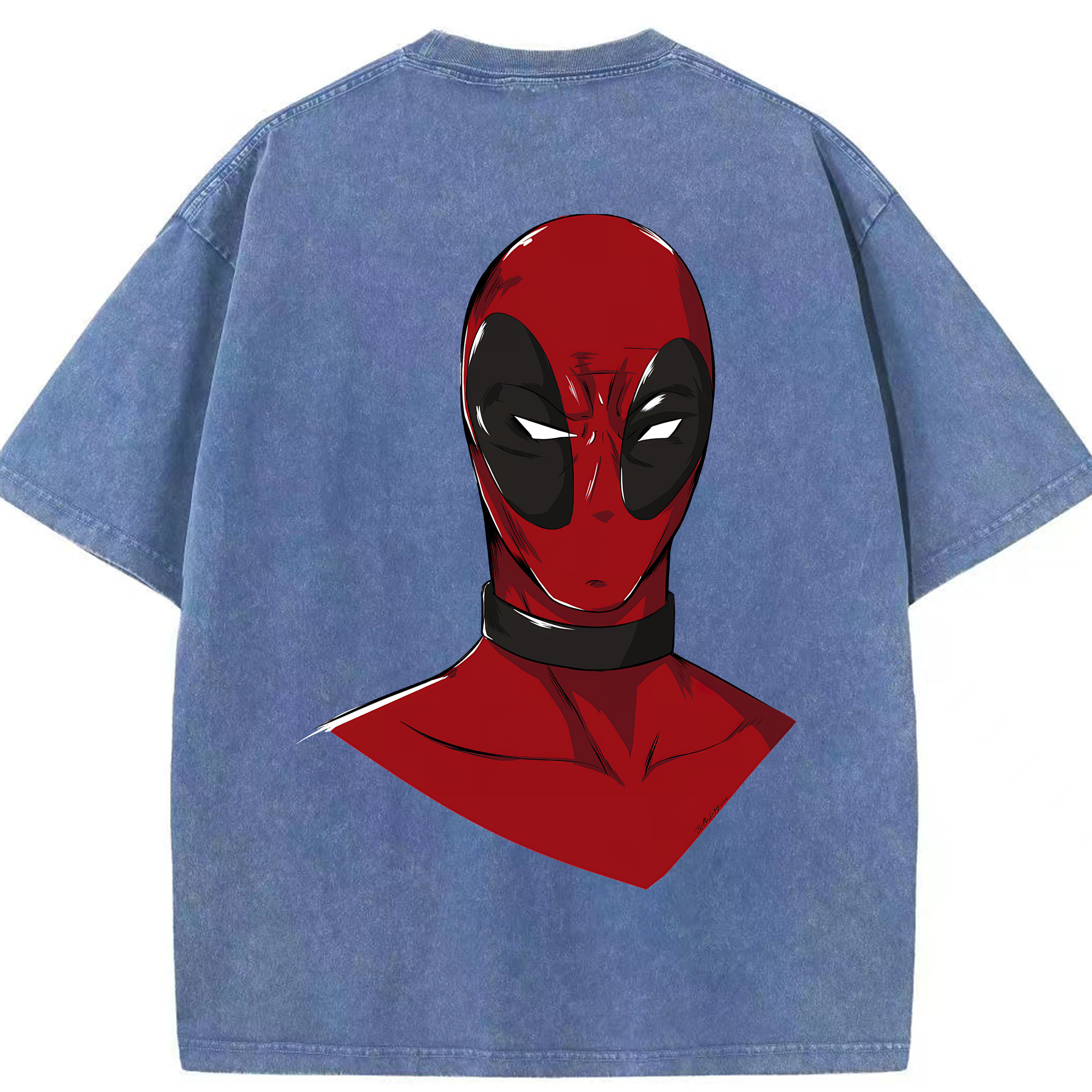 （画像用） Deadpool デッドプール 綿100% ヴィンテージ風 半袖Tシャツ（背面プリント）