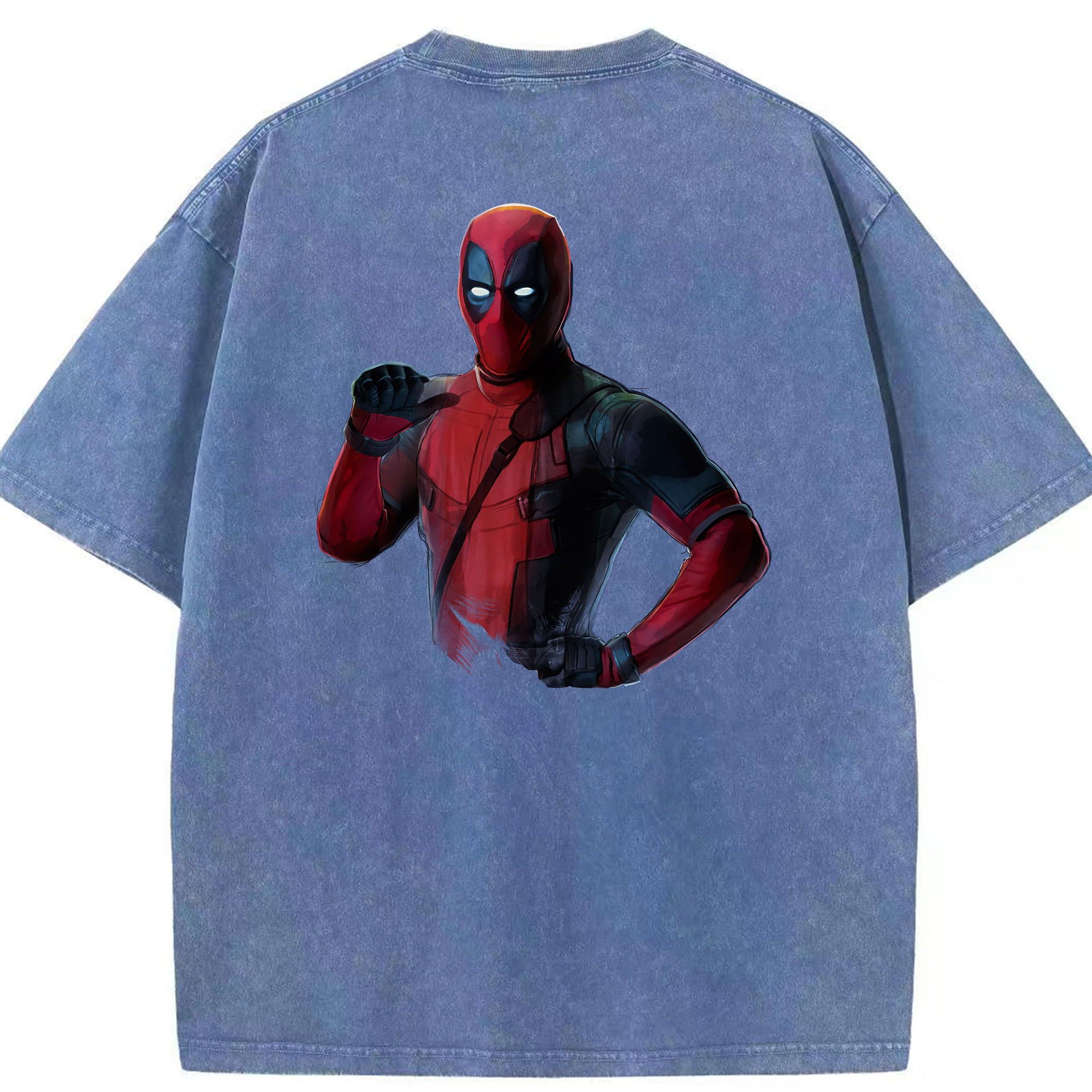 （画像用） Deadpool デッドプール 綿100% ヴィンテージ風 半袖Tシャツ（背面プリント）