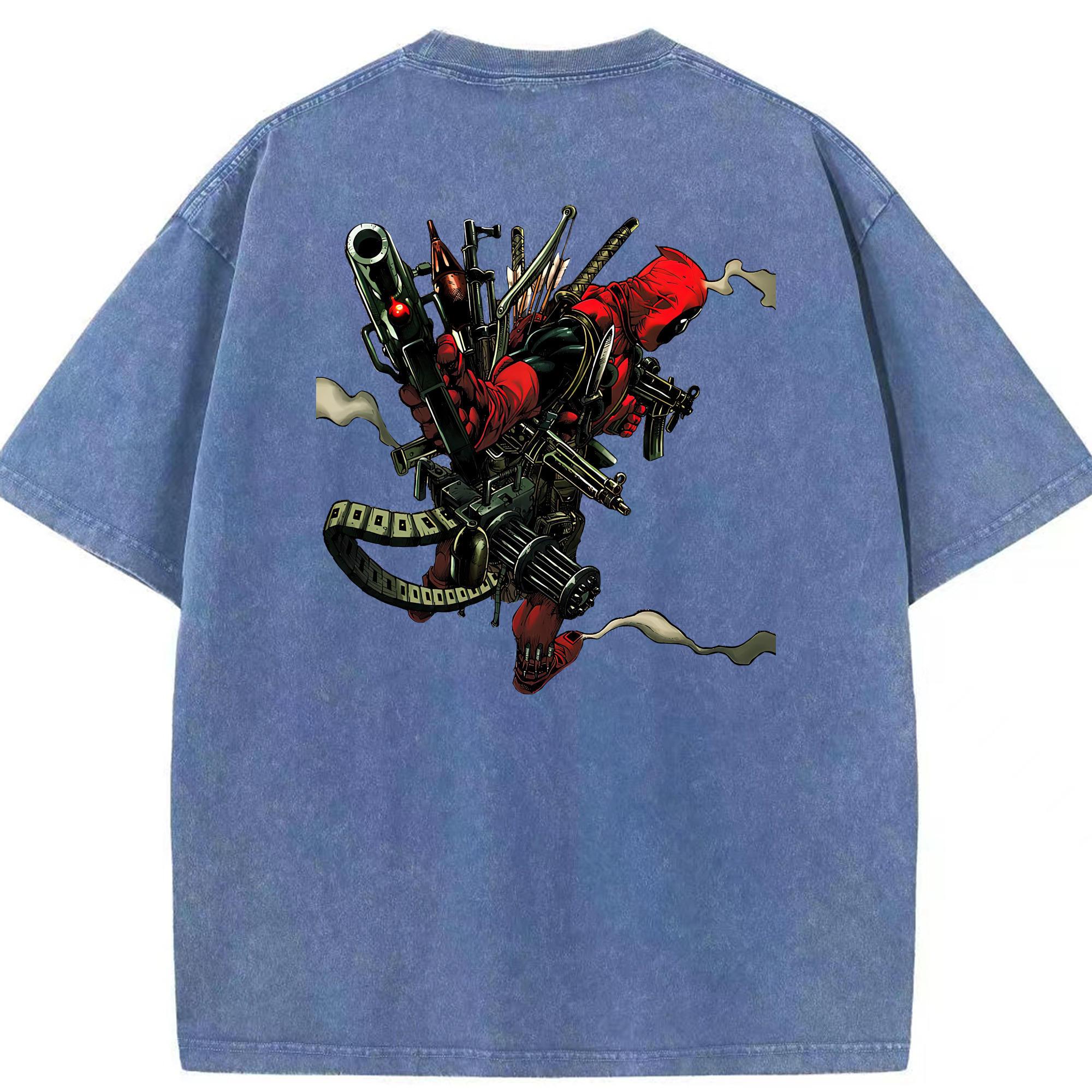 （画像用） Deadpool デッドプール 綿100% ヴィンテージ風 半袖Tシャツ（背面プリント）