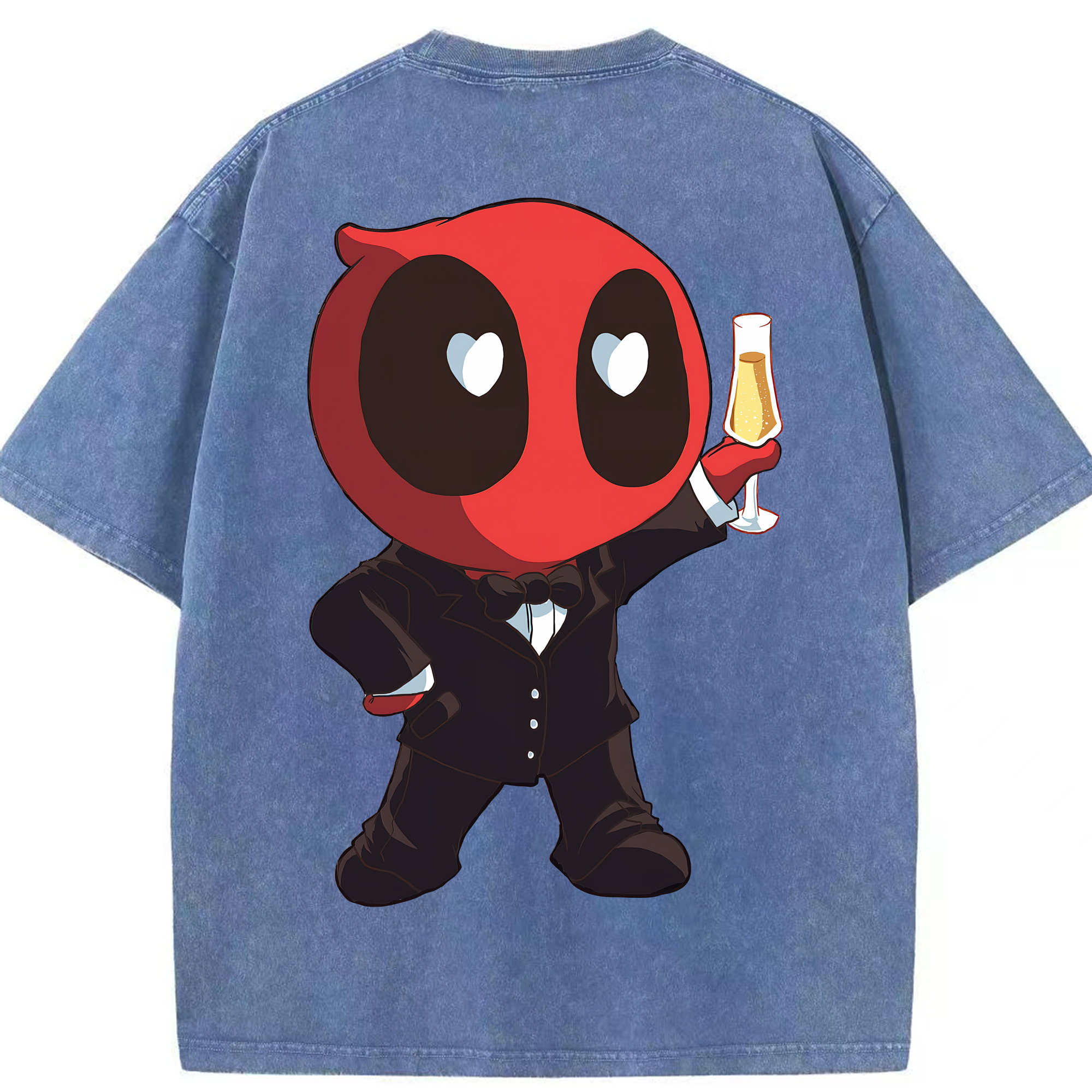 （画像用） Deadpool デッドプール 綿100% ヴィンテージ風 半袖Tシャツ（背面プリント）