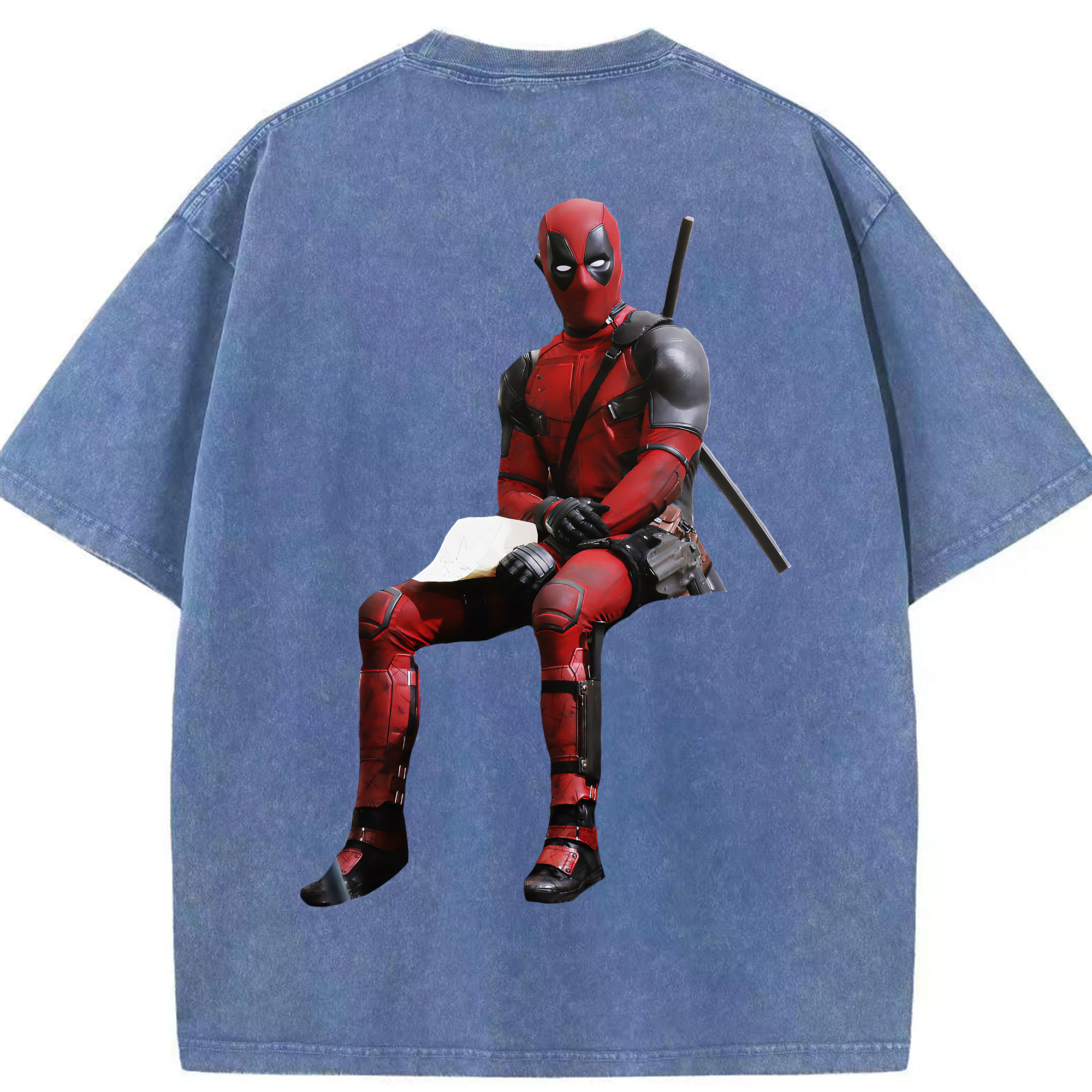 （画像用） Deadpool デッドプール 綿100% ヴィンテージ風 半袖Tシャツ（背面プリント）