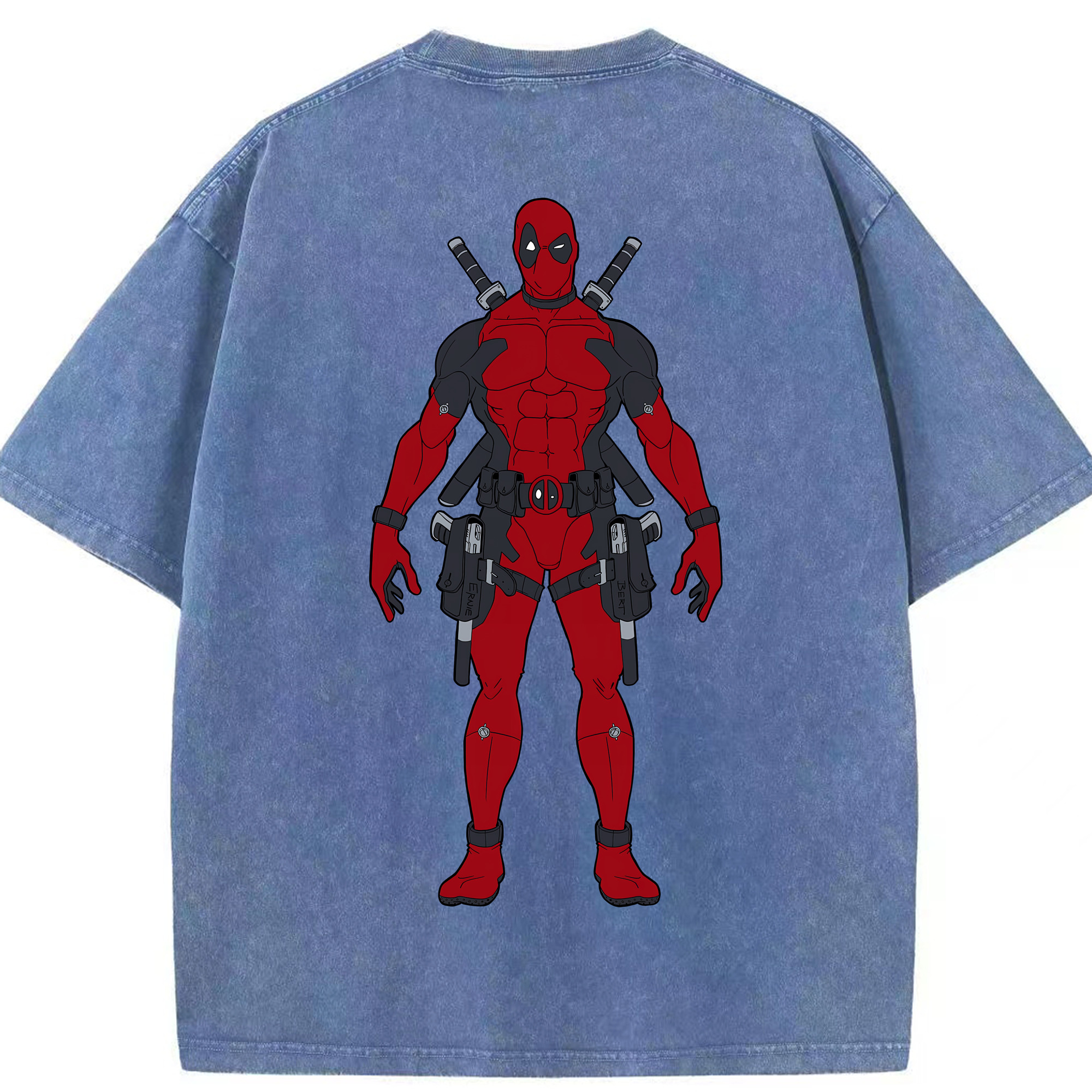 （画像用） Deadpool デッドプール 綿100% ヴィンテージ風 半袖Tシャツ（背面プリント）