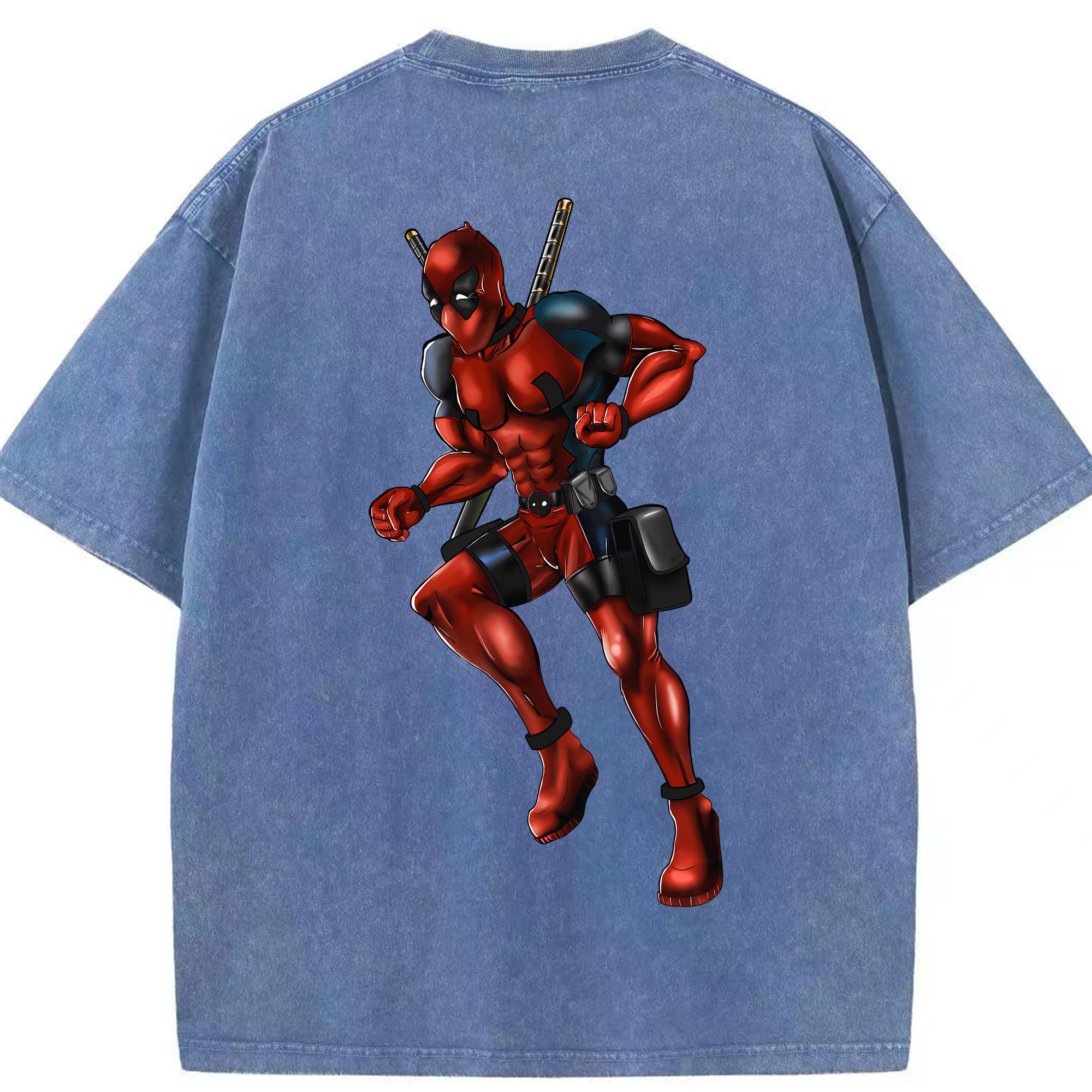 （画像用） Deadpool デッドプール 綿100% ヴィンテージ風 半袖Tシャツ（背面プリント）