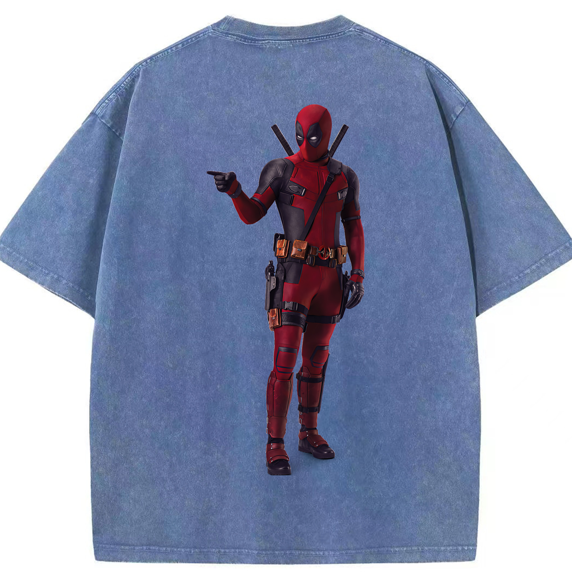 （画像用） Deadpool デッドプール 綿100% ヴィンテージ風 半袖Tシャツ（背面プリント）