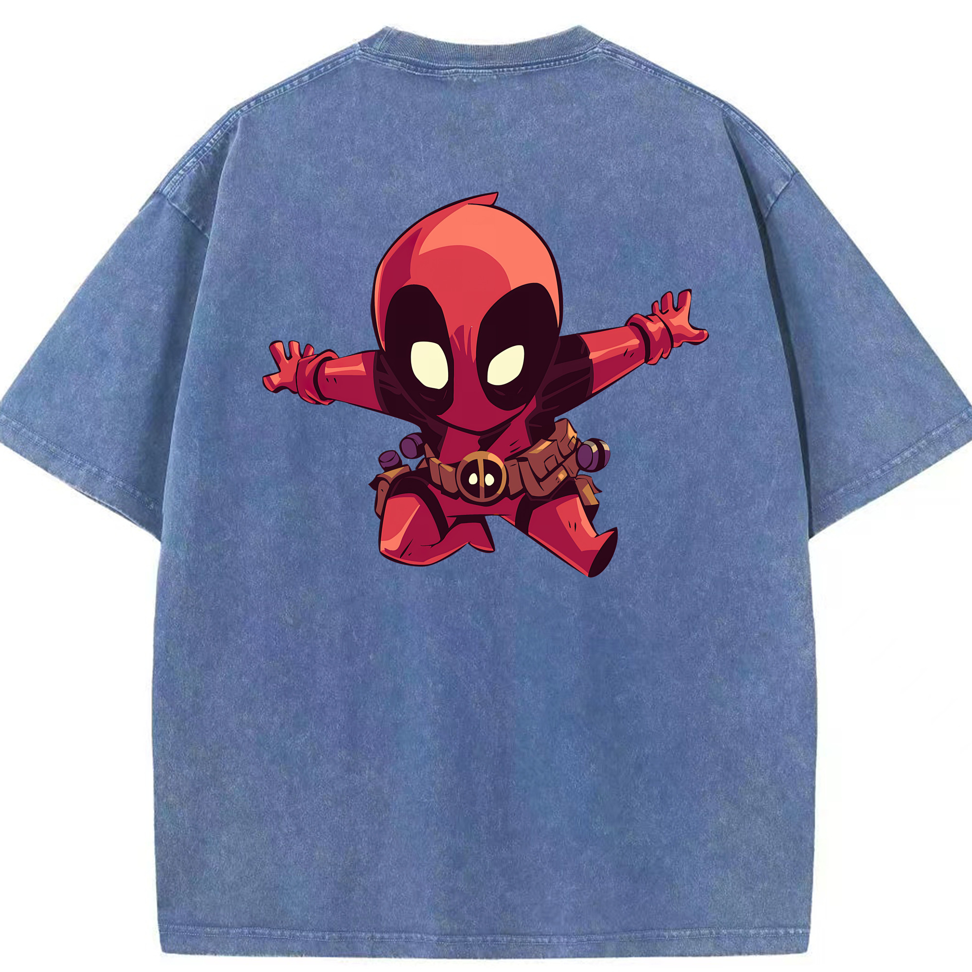 （画像用） Deadpool デッドプール 綿100% ヴィンテージ風 半袖Tシャツ（背面プリント）