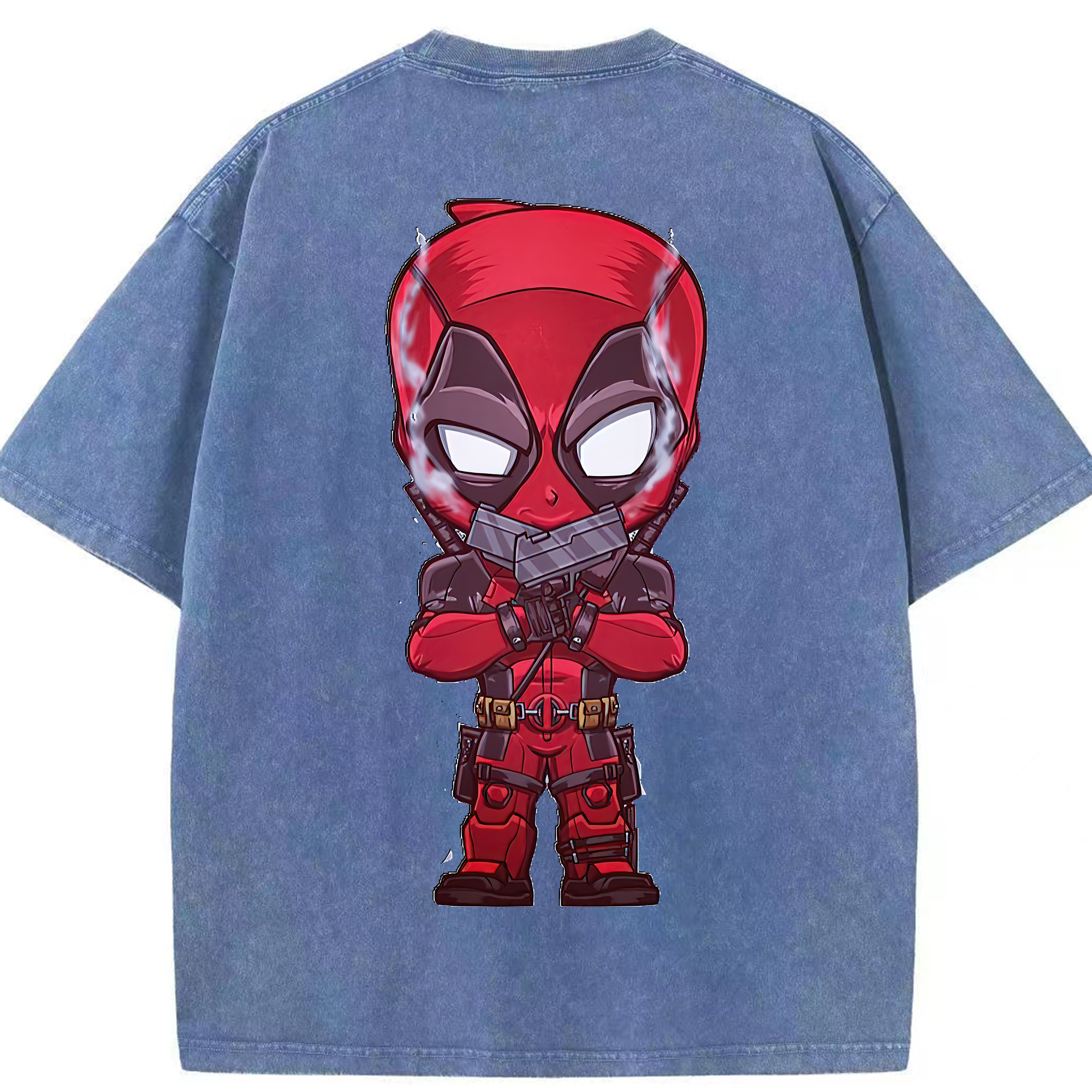（画像用） Deadpool デッドプール 綿100% ヴィンテージ風 半袖Tシャツ（背面プリント）