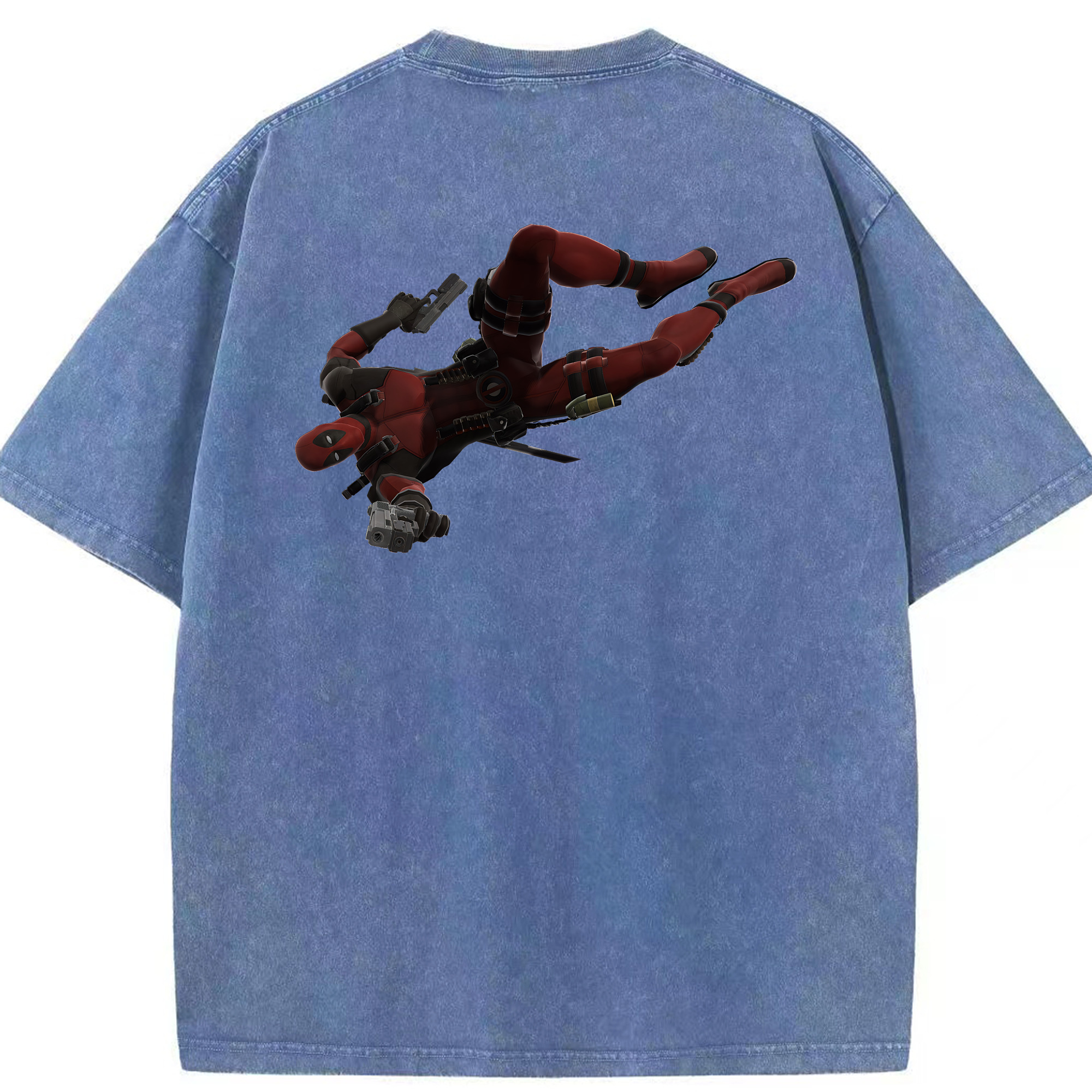 （画像用） Deadpool デッドプール 綿100% ヴィンテージ風 半袖Tシャツ（背面プリント）