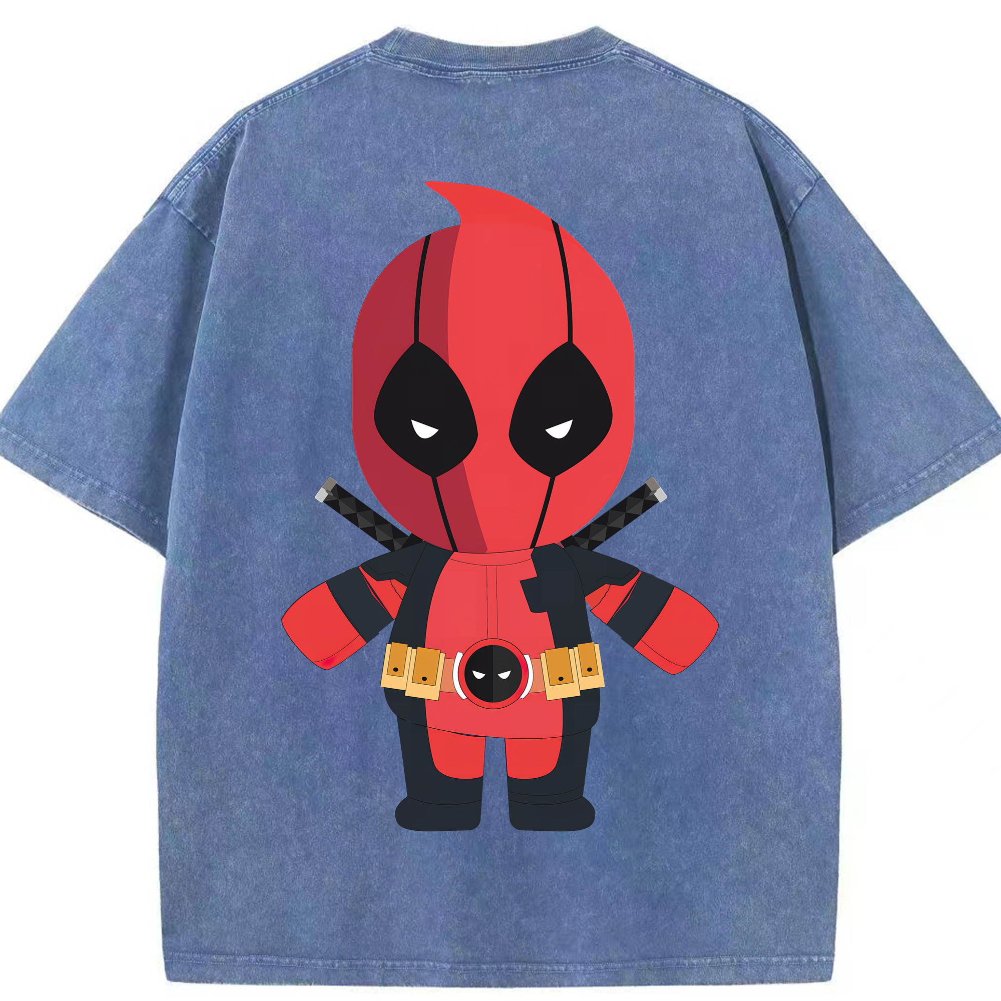（画像用） Deadpool デッドプール 綿100% ヴィンテージ風 半袖Tシャツ（背面プリント）