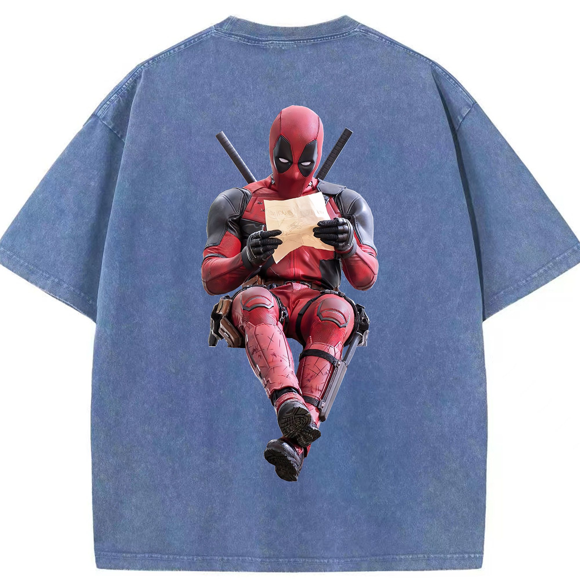 （画像用） Deadpool デッドプール 綿100% ヴィンテージ風 半袖Tシャツ（背面プリント）