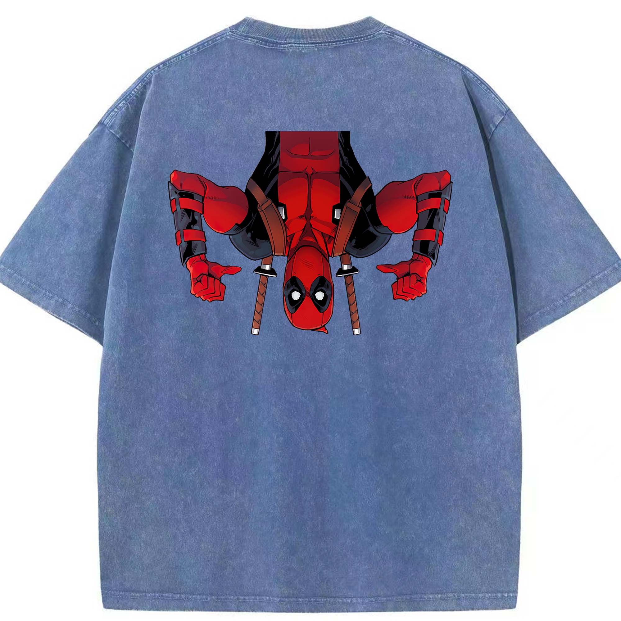 （画像用） Deadpool デッドプール 綿100% ヴィンテージ風 半袖Tシャツ（背面プリント）