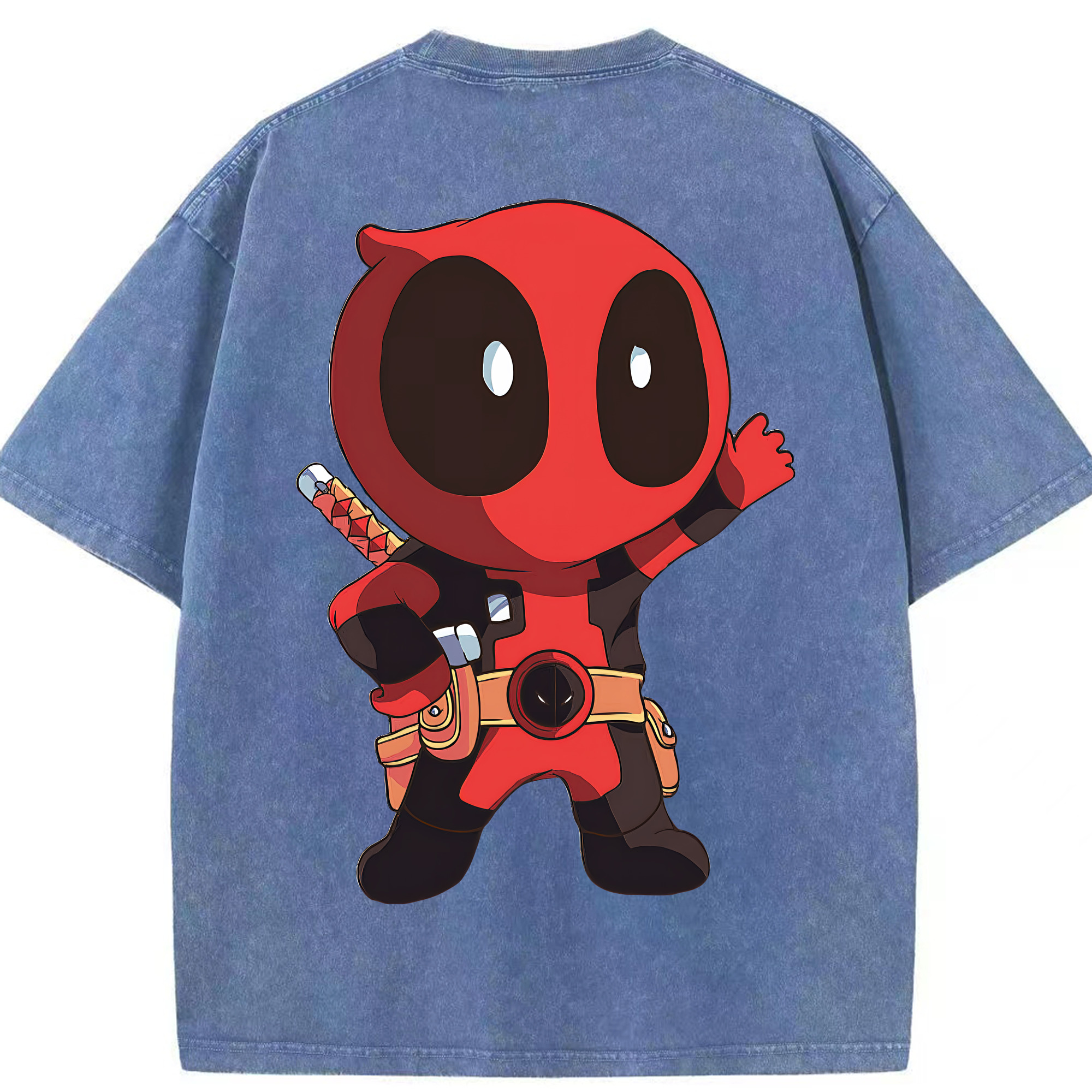 （画像用） Deadpool デッドプール 綿100% ヴィンテージ風 半袖Tシャツ（背面プリント）