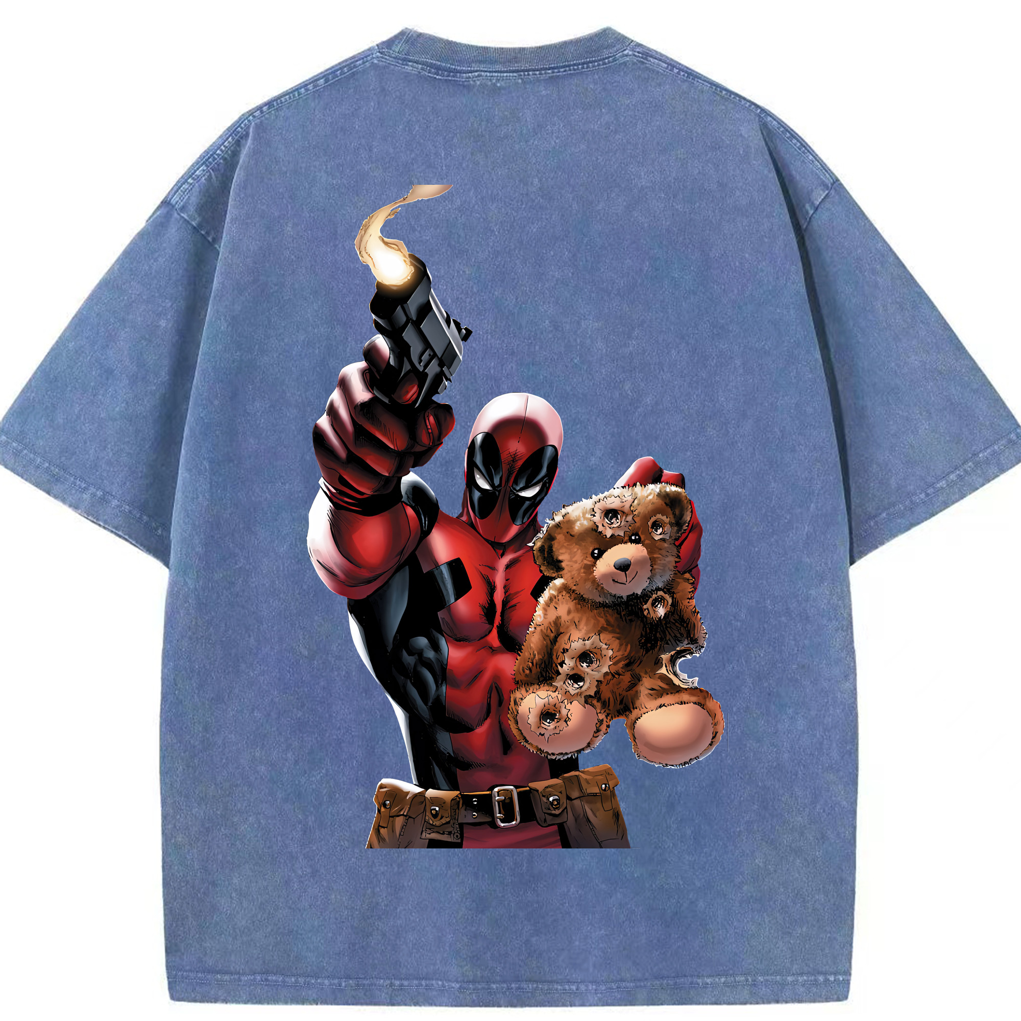 （画像用） Deadpool デッドプール 綿100% ヴィンテージ風 半袖Tシャツ（背面プリント）