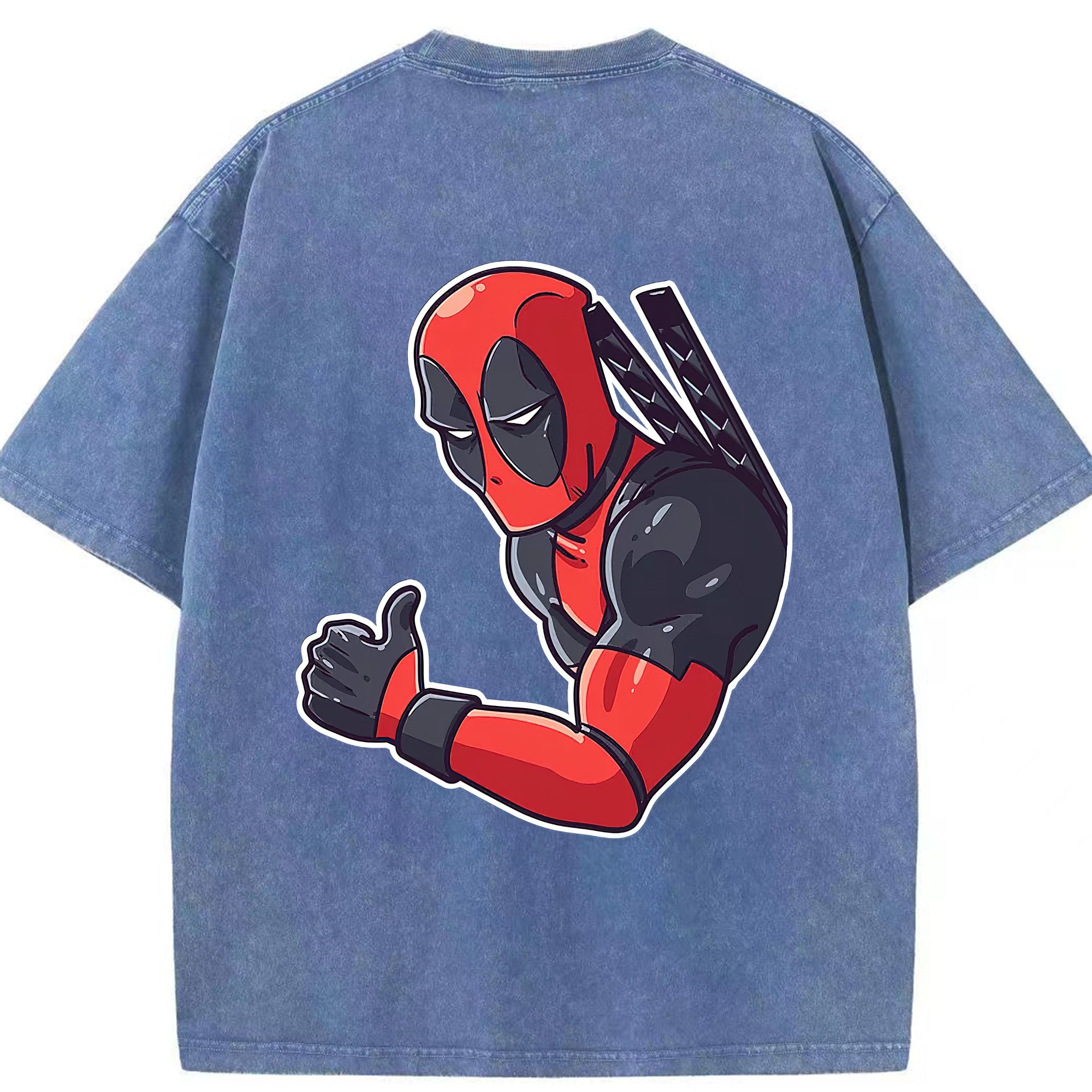 （画像用） Deadpool デッドプール 綿100% ヴィンテージ風 半袖Tシャツ（背面プリント）