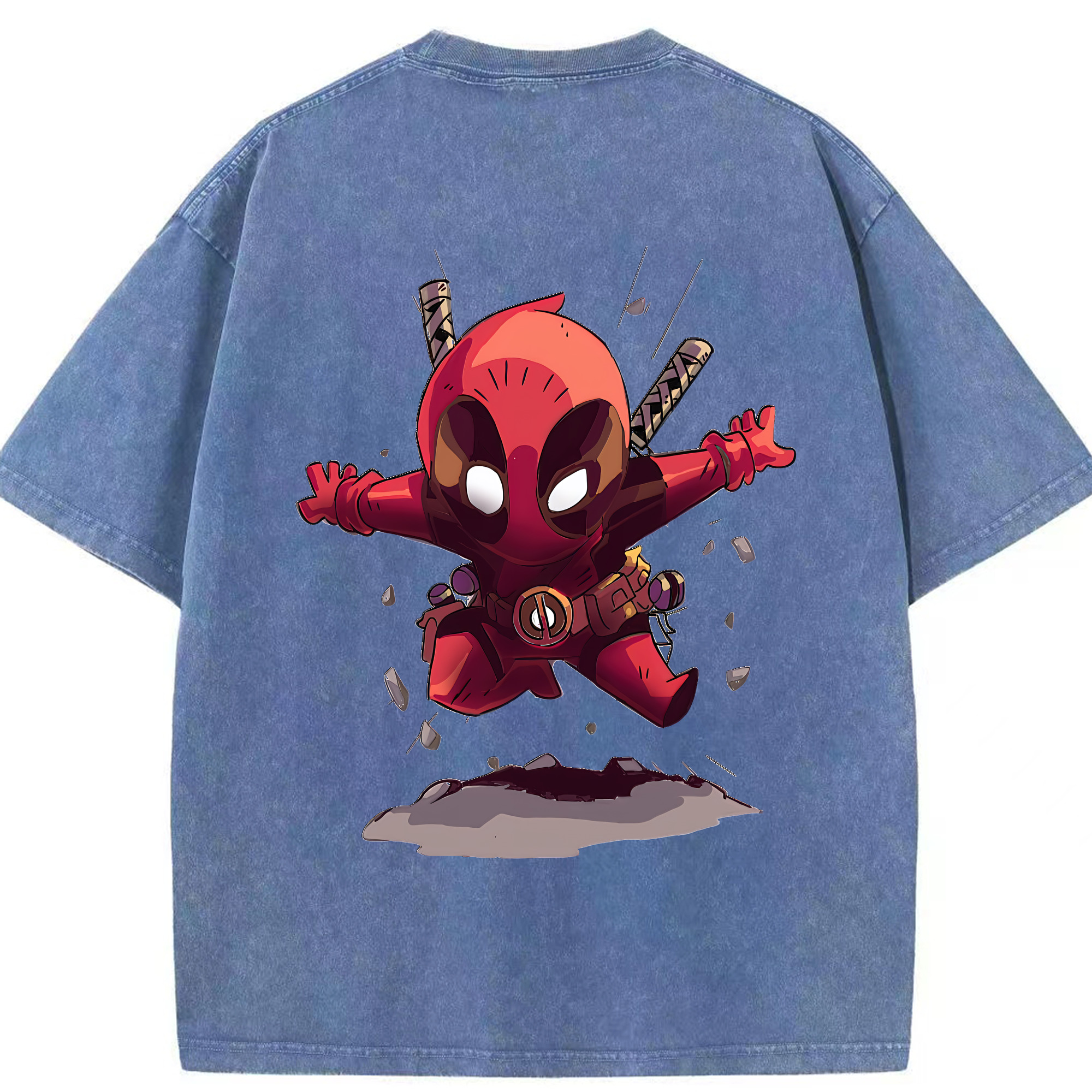 （画像用） Deadpool デッドプール 綿100% ヴィンテージ風 半袖Tシャツ（背面プリント）