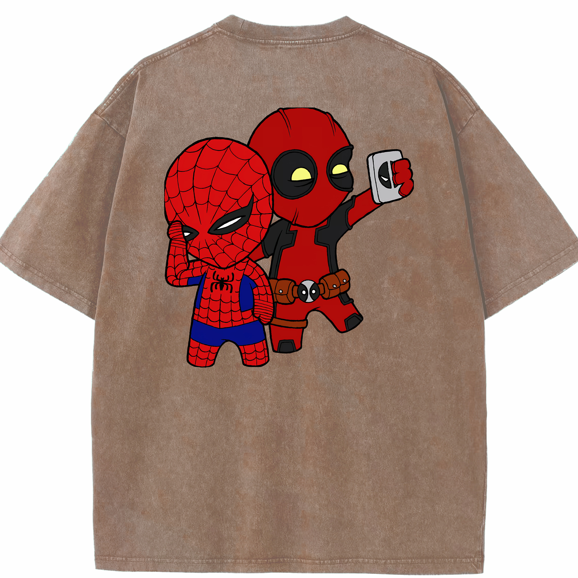（画像用） Deadpool デッドプール 綿100% ヴィンテージ風 半袖Tシャツ（背面プリント）