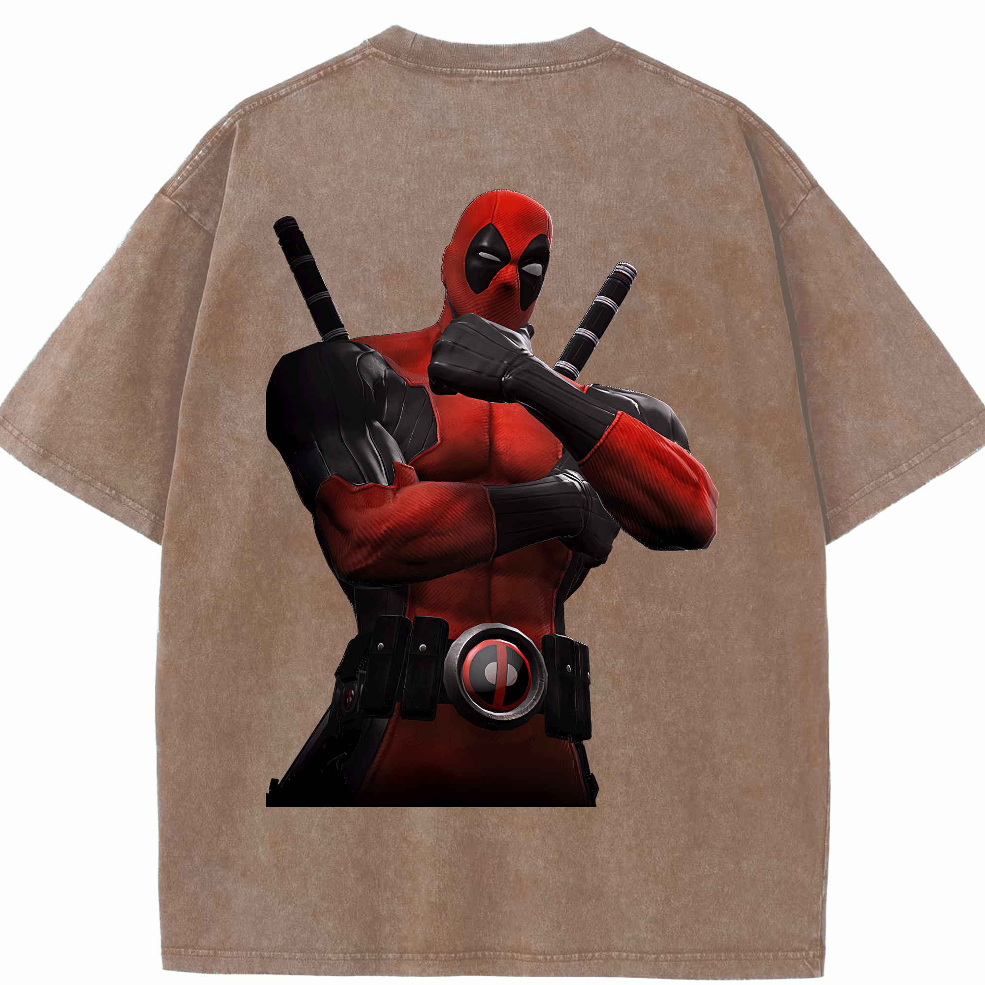 （画像用） Deadpool デッドプール 綿100% ヴィンテージ風 半袖Tシャツ（背面プリント）
