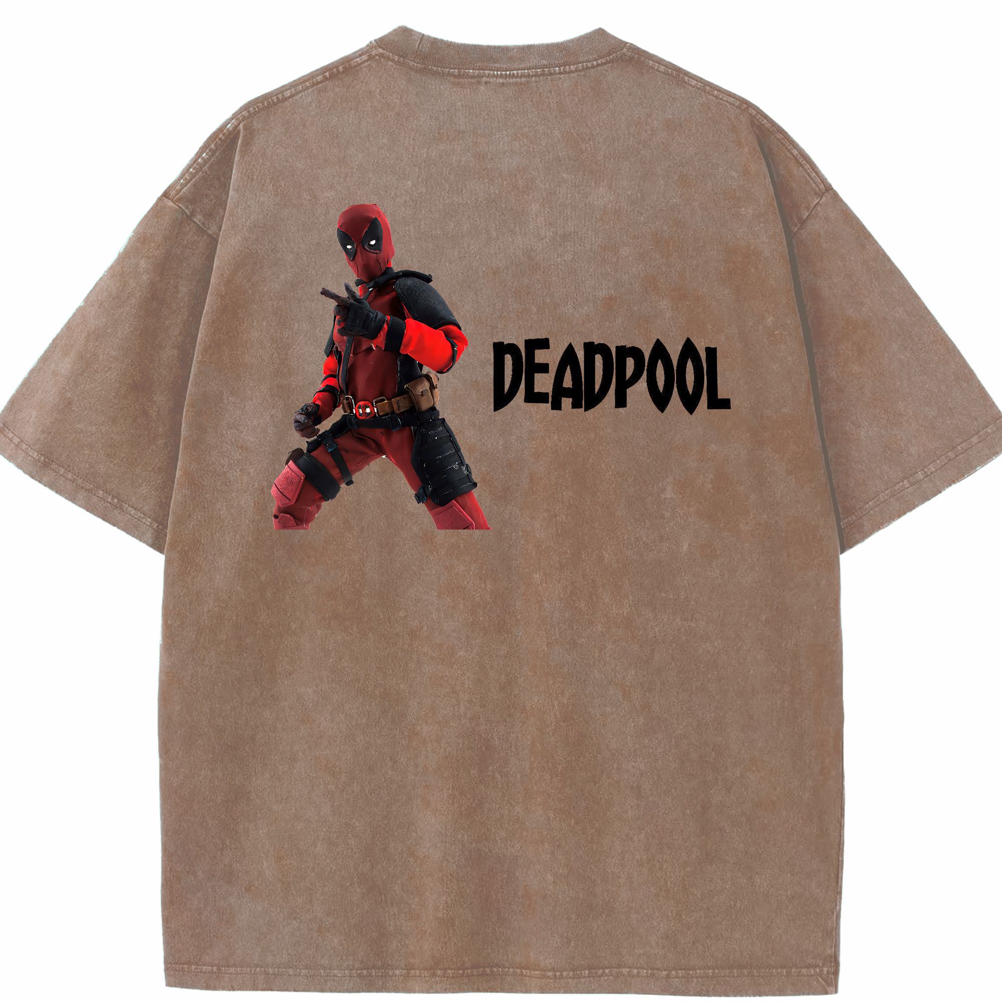 （画像用） Deadpool デッドプール 綿100% ヴィンテージ風 半袖Tシャツ（背面プリント）